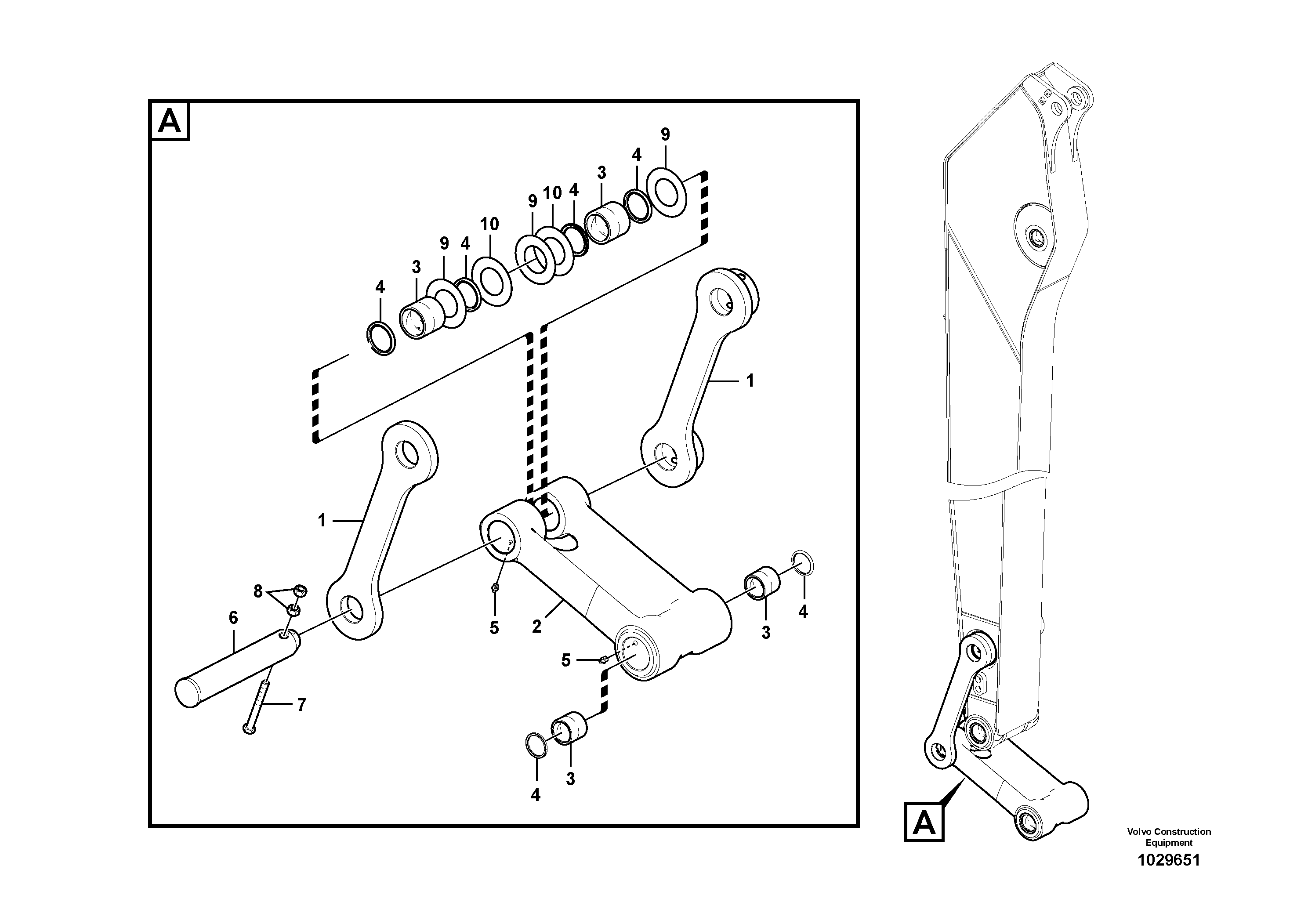 Схема запчастей Volvo ECR305C - 61366 Links to connecting rod ECR305C