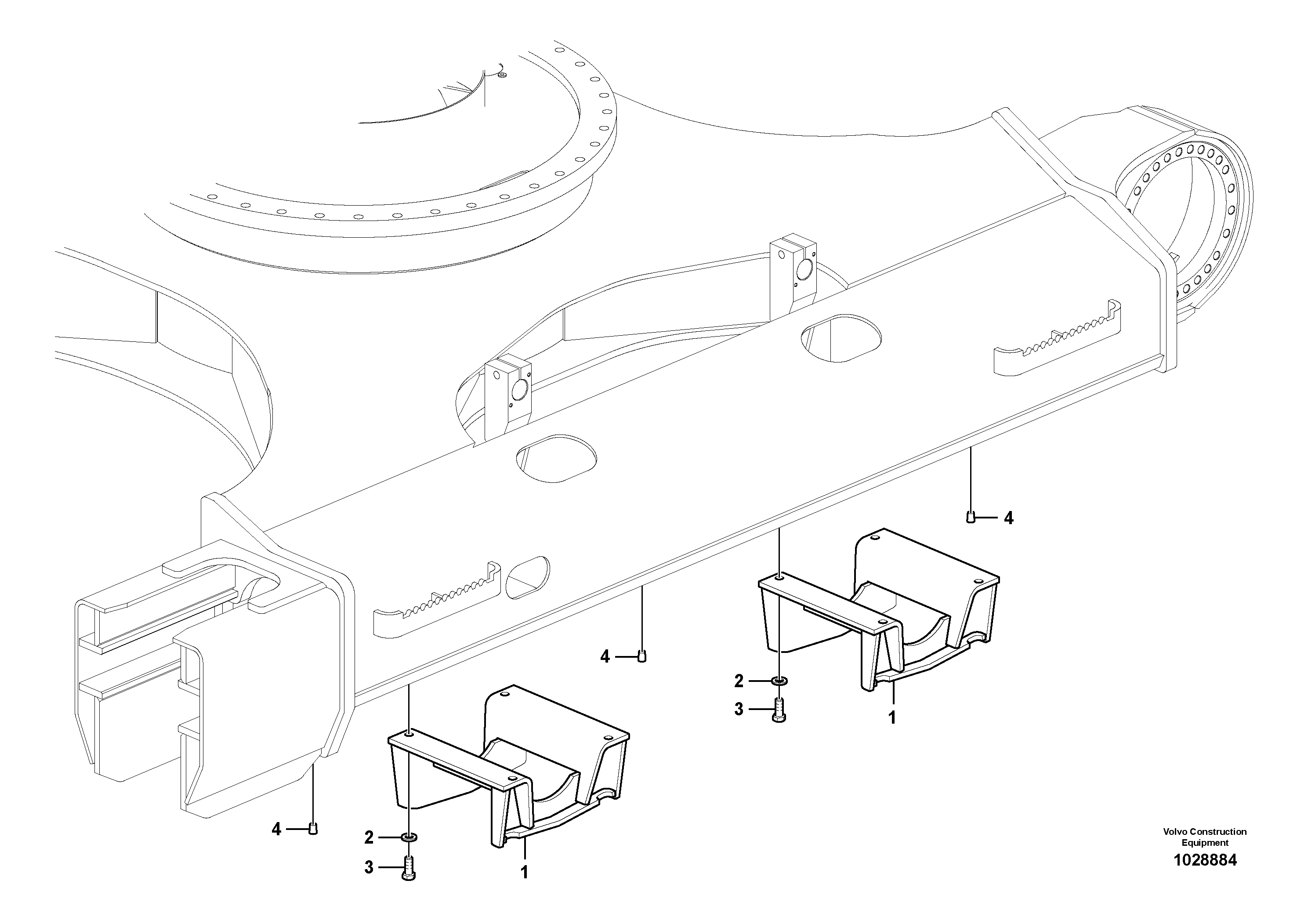 Схема запчастей Volvo ECR305C - 13423 Undercarriage, track guards ECR305C