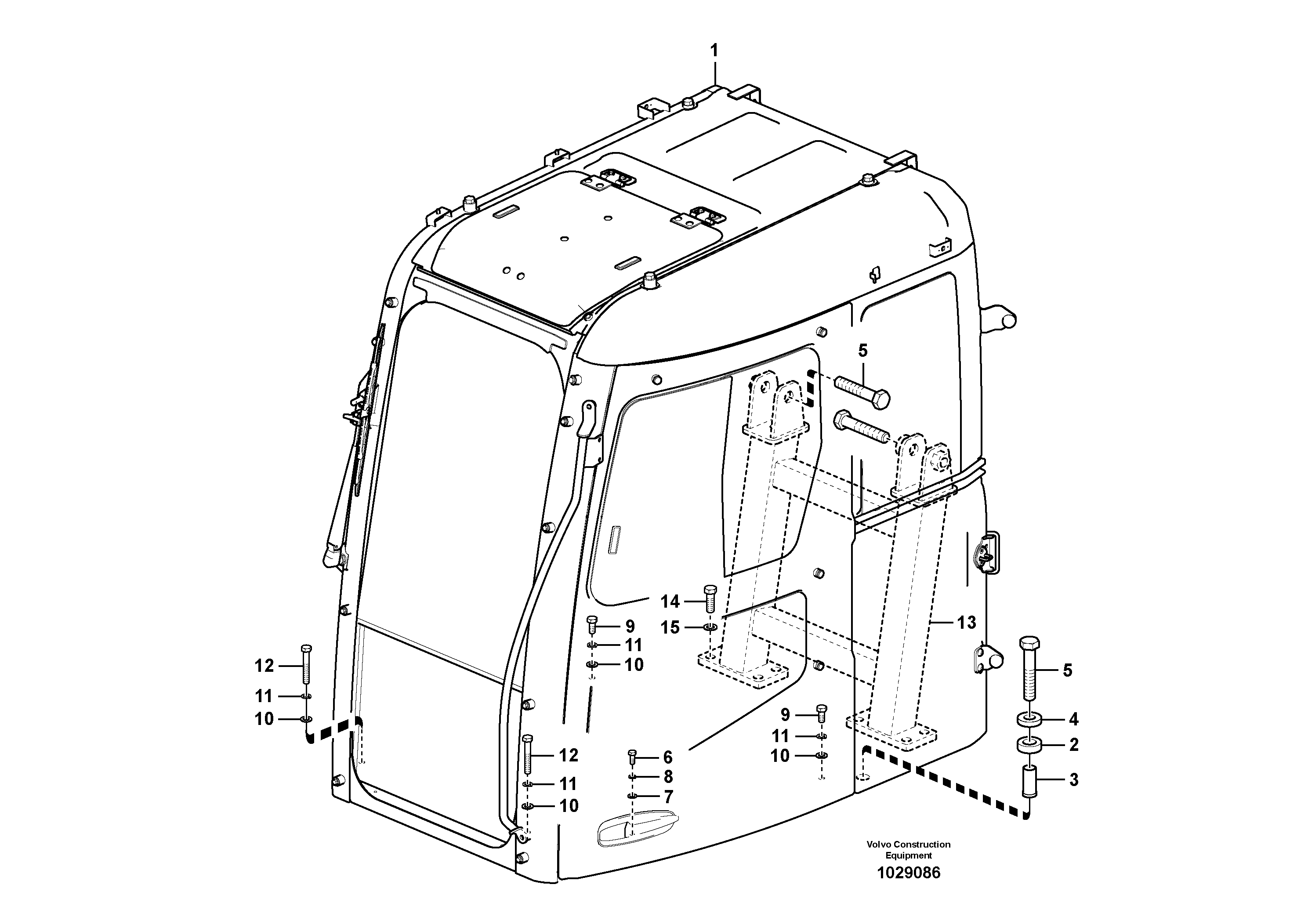 Схема запчастей Volvo ECR305C - 92723 Cab mount ECR305C