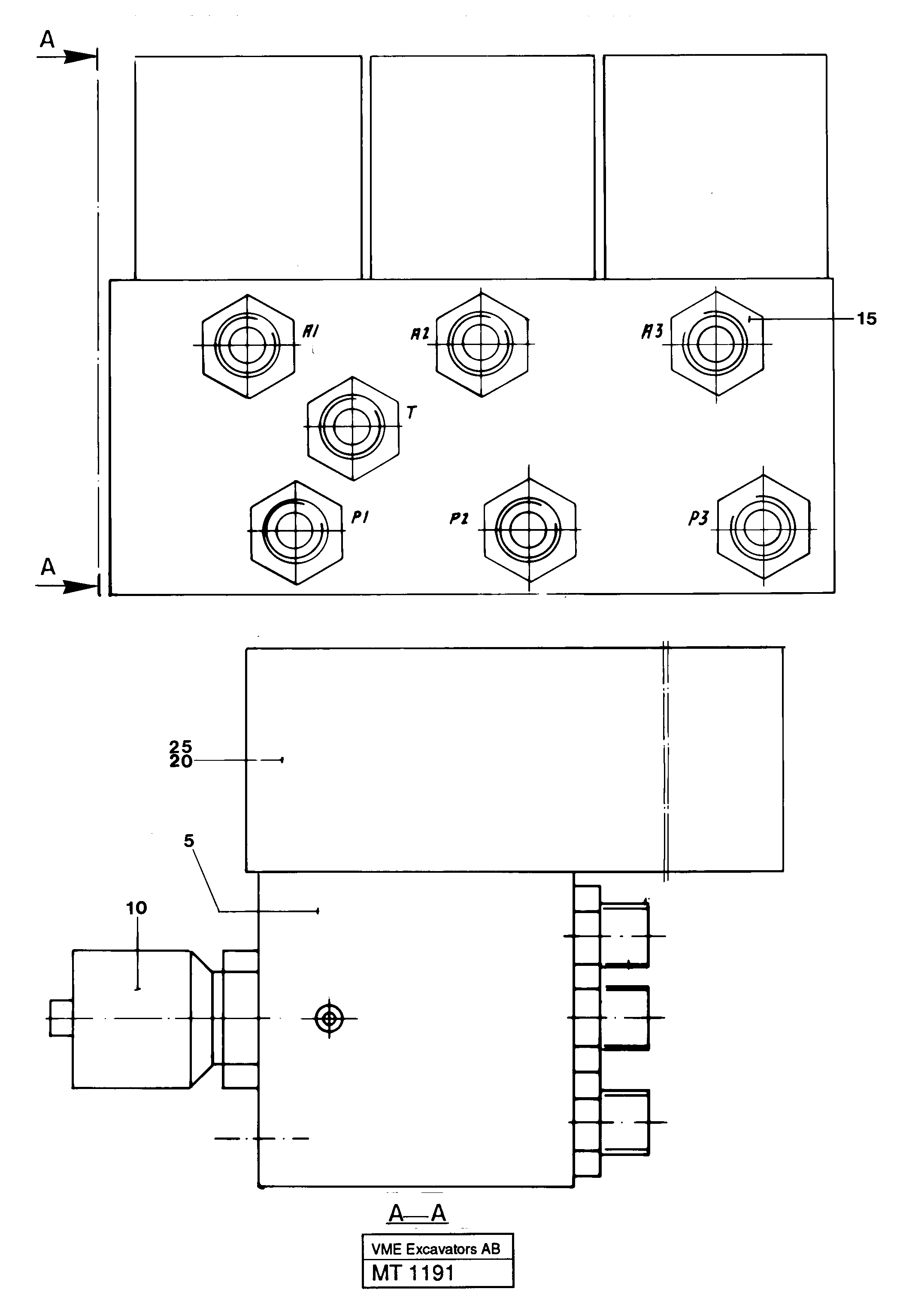 Схема запчастей Volvo EC230 ?KERMAN ?KERMAN EC230 SER NO - 4368 - 42301 Control block for end position damp 