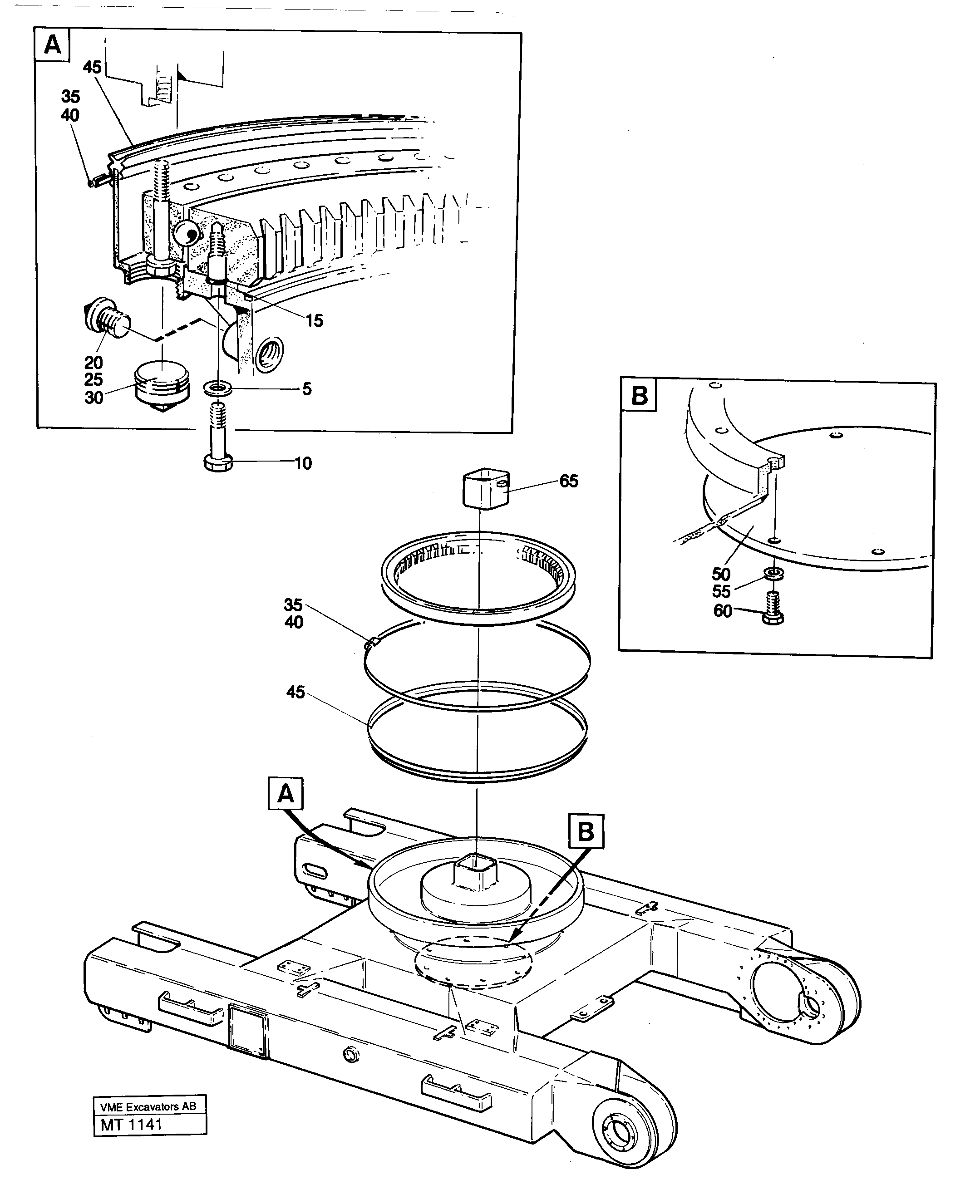 Схема запчастей Volvo EC230 ?KERMAN ?KERMAN EC230 SER NO - 4368 - 15669 Slewing ring attachment 