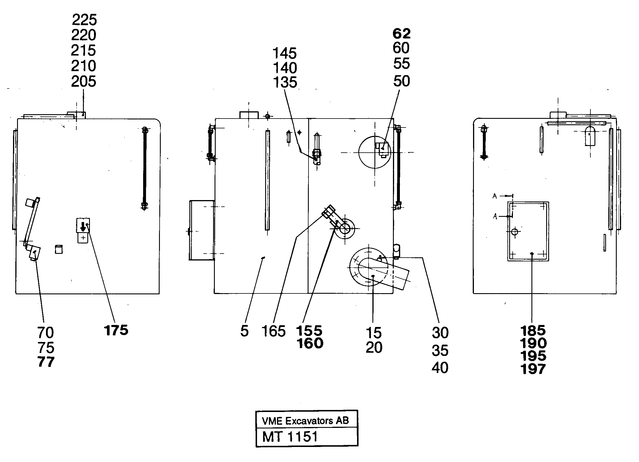 Схема запчастей Volvo EC230 ?KERMAN ?KERMAN EC230 SER NO - 4368 - 71020 Hydraulic and fuel tank with electric- and connection parts 