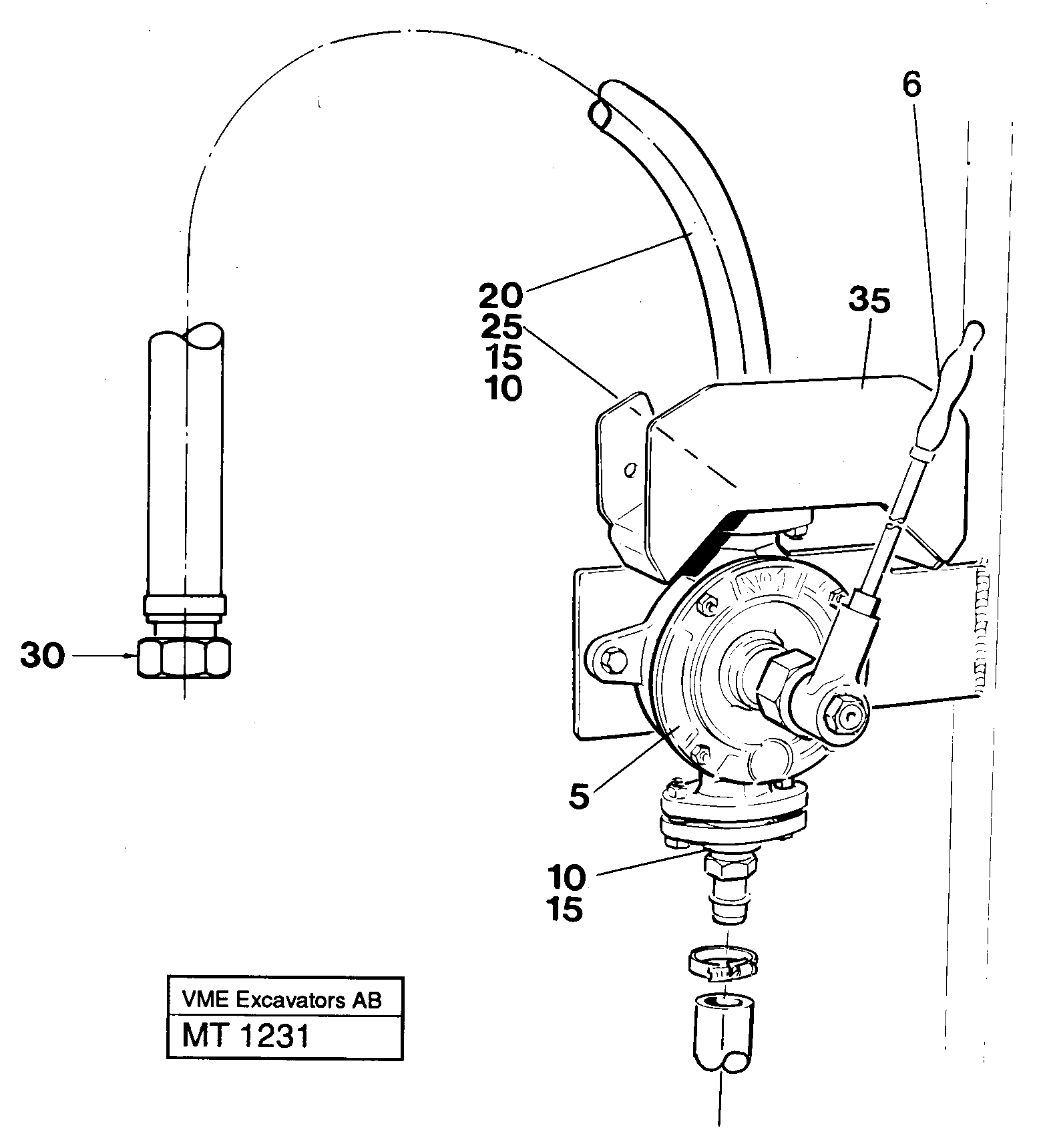 Схема запчастей Volvo EC230 ?KERMAN ?KERMAN EC230 SER NO - 4368 - 71148 Hand pump 