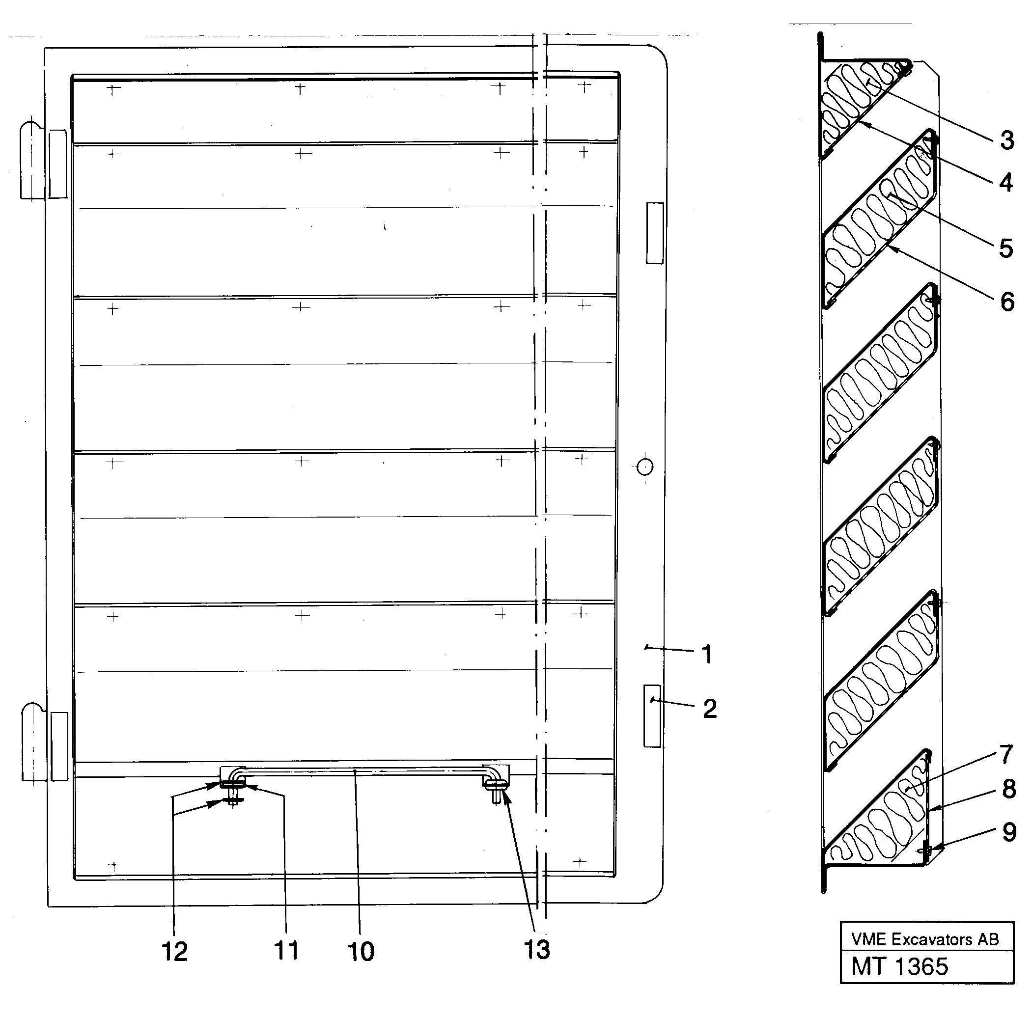 Схема запчастей Volvo EC230 ?KERMAN ?KERMAN EC230 SER NO - 4368 - 33488 Door, Lh rear 