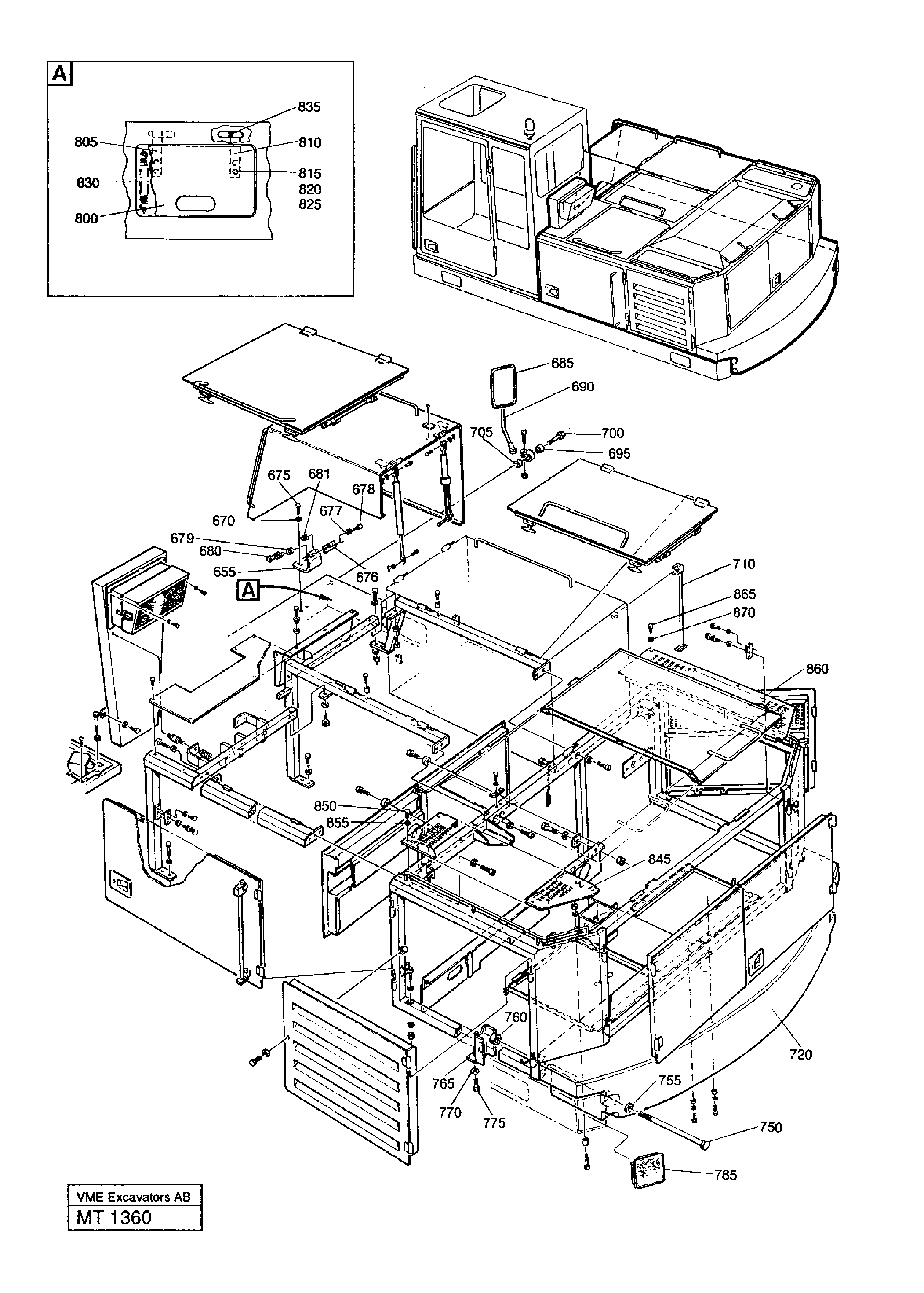 Схема запчастей Volvo EC230 ?KERMAN ?KERMAN EC230 SER NO - 4368 - 39425 Machine compartment 