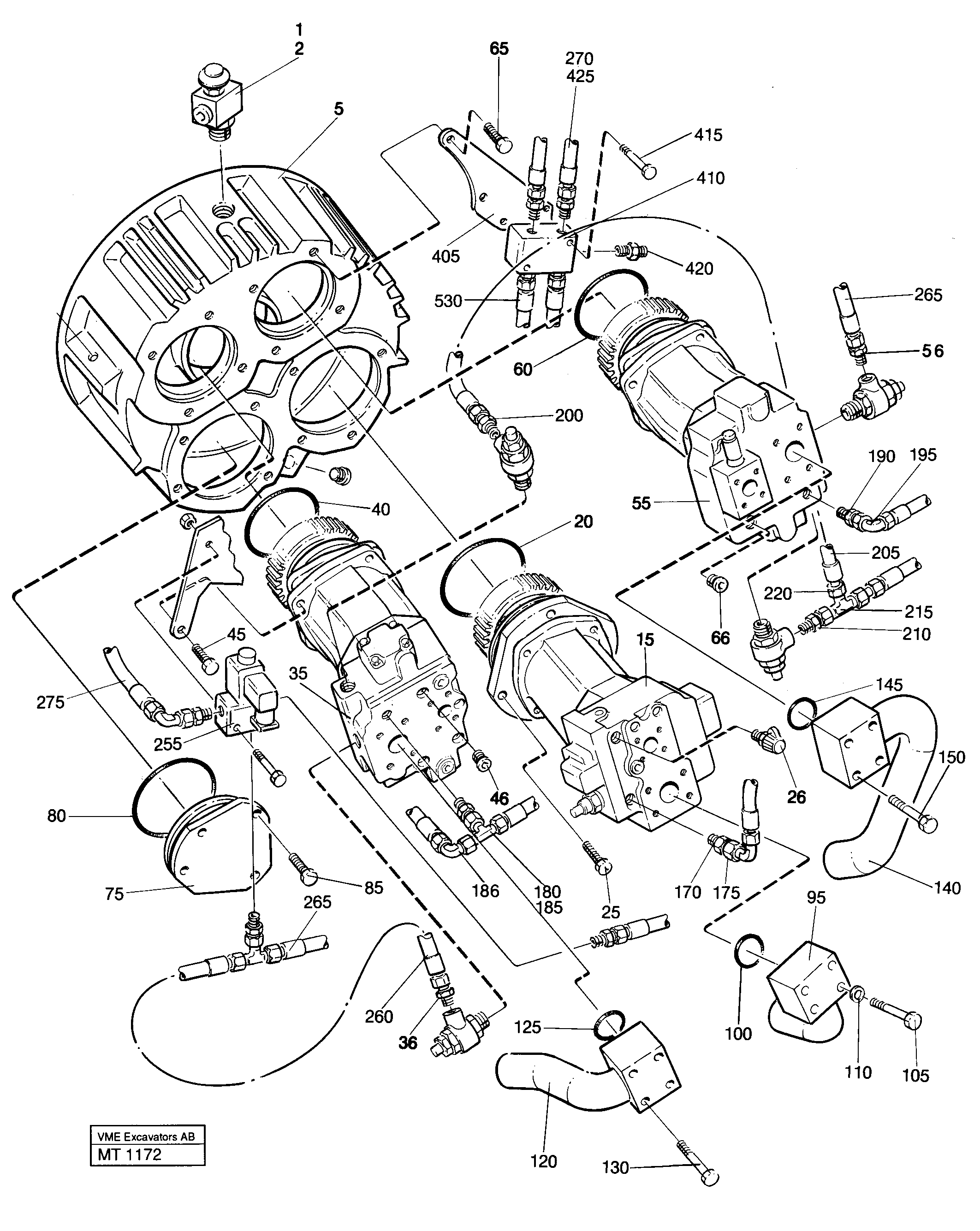 Схема запчастей Volvo EC230 ?KERMAN ?KERMAN EC230 SER NO - 4368 - 106027 Pump installation 