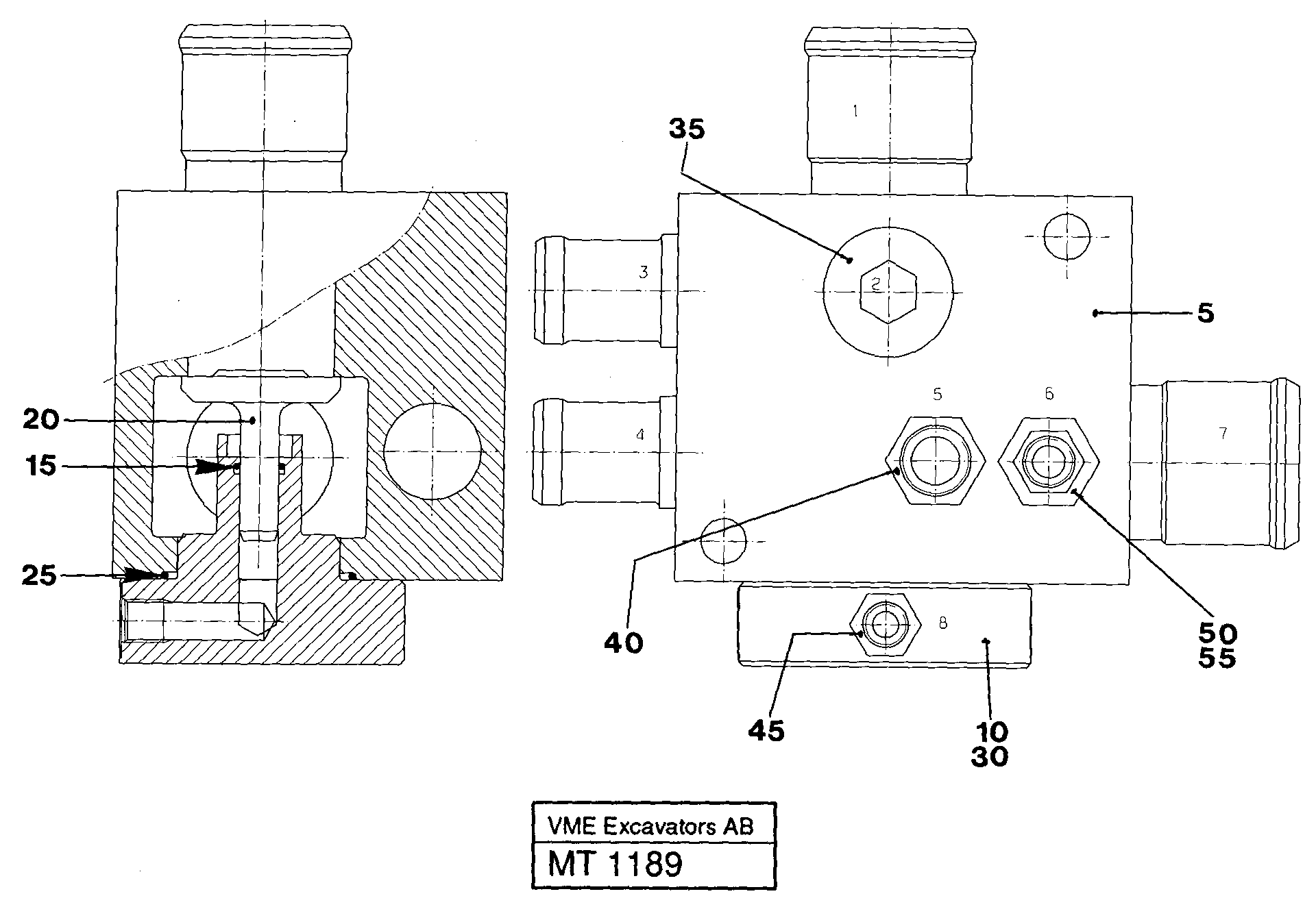 Схема запчастей Volvo EC230 ?KERMAN ?KERMAN EC230 SER NO - 4368 - 38159 Shunt with connections 