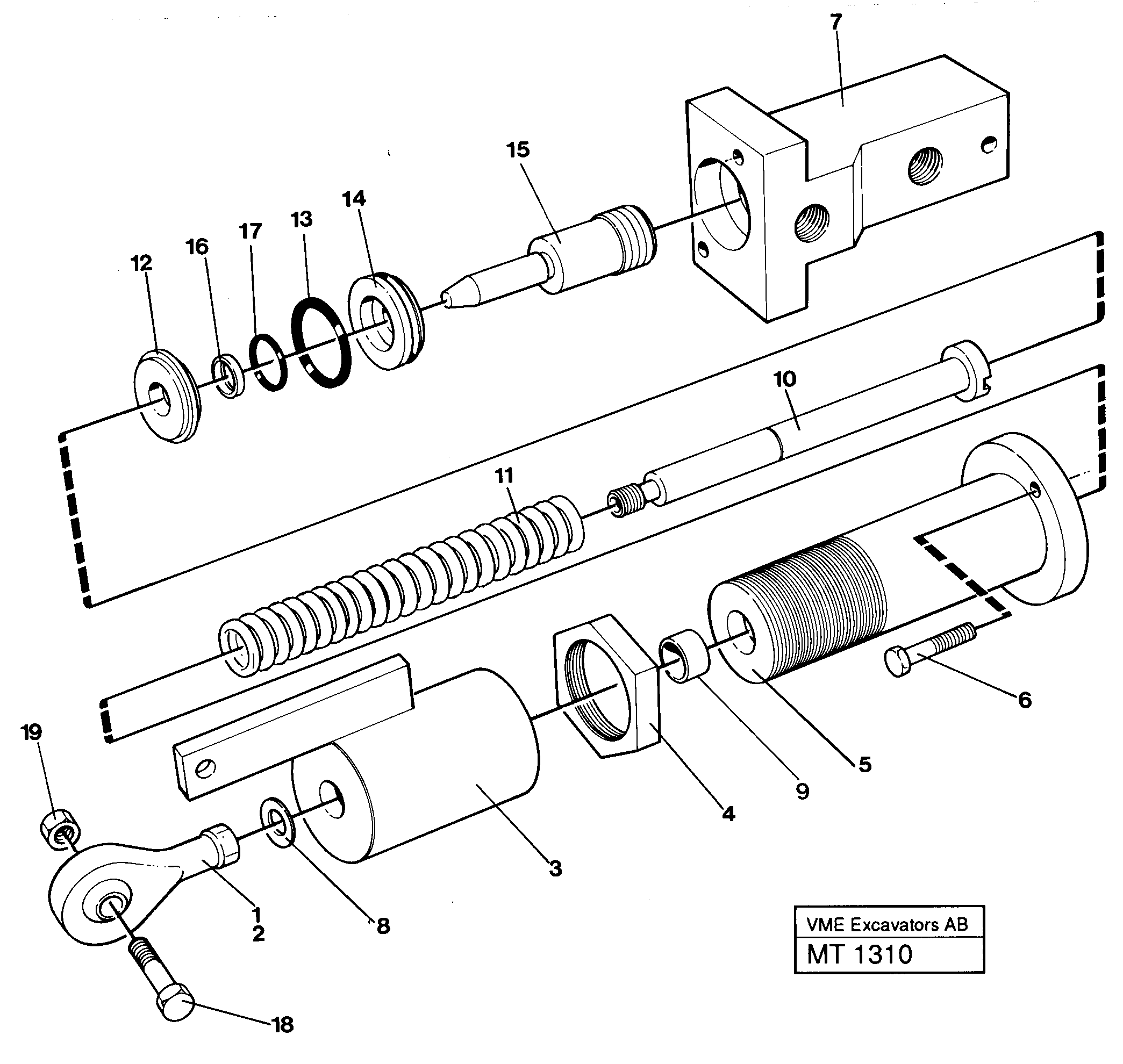 Схема запчастей Volvo EC230 ?KERMAN ?KERMAN EC230 SER NO - 4368 - 43223 Fuel miser cylinder 