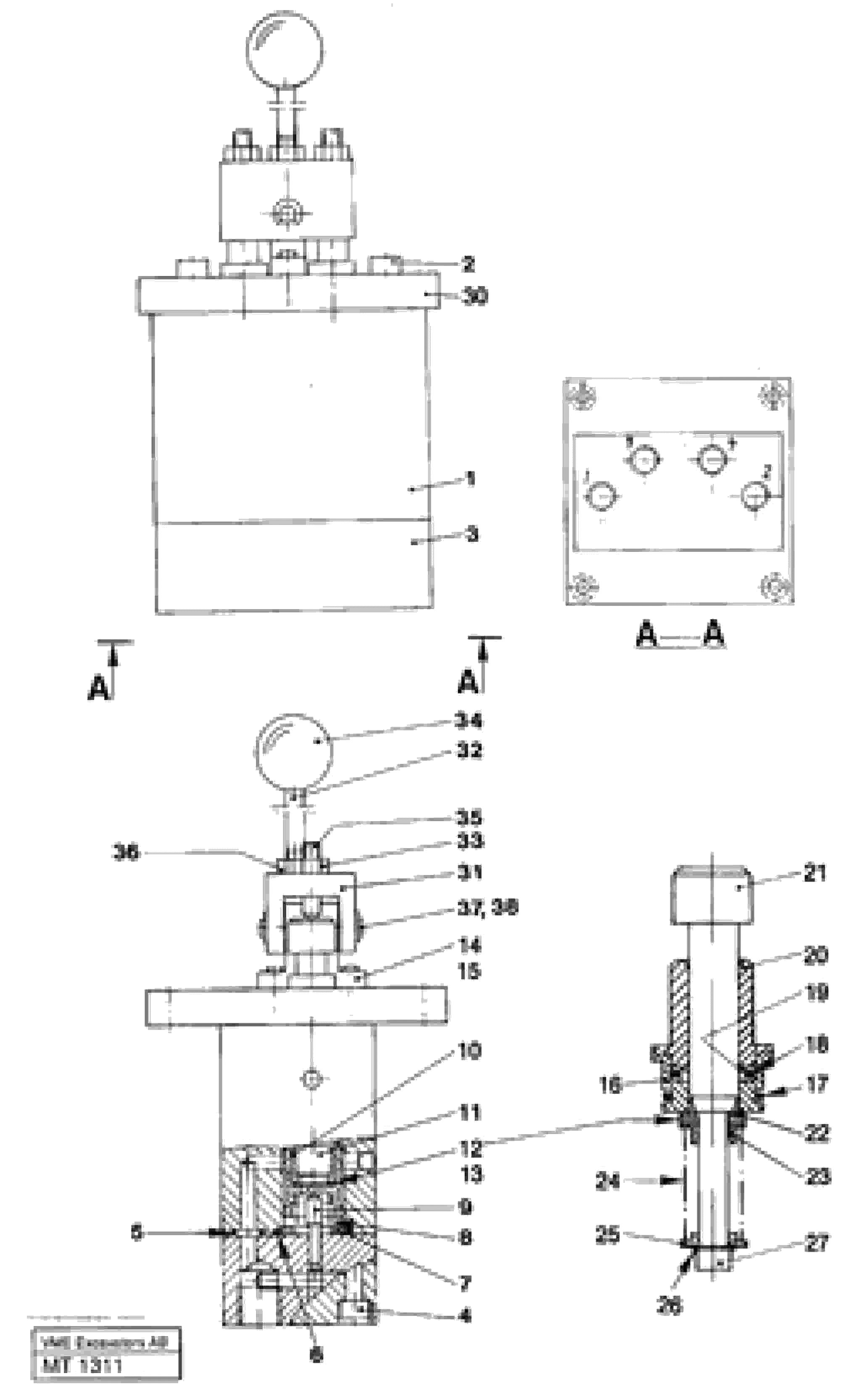 Схема запчастей Volvo EC230 ?KERMAN ?KERMAN EC230 SER NO - 4368 - 45475 Control pressure valve 