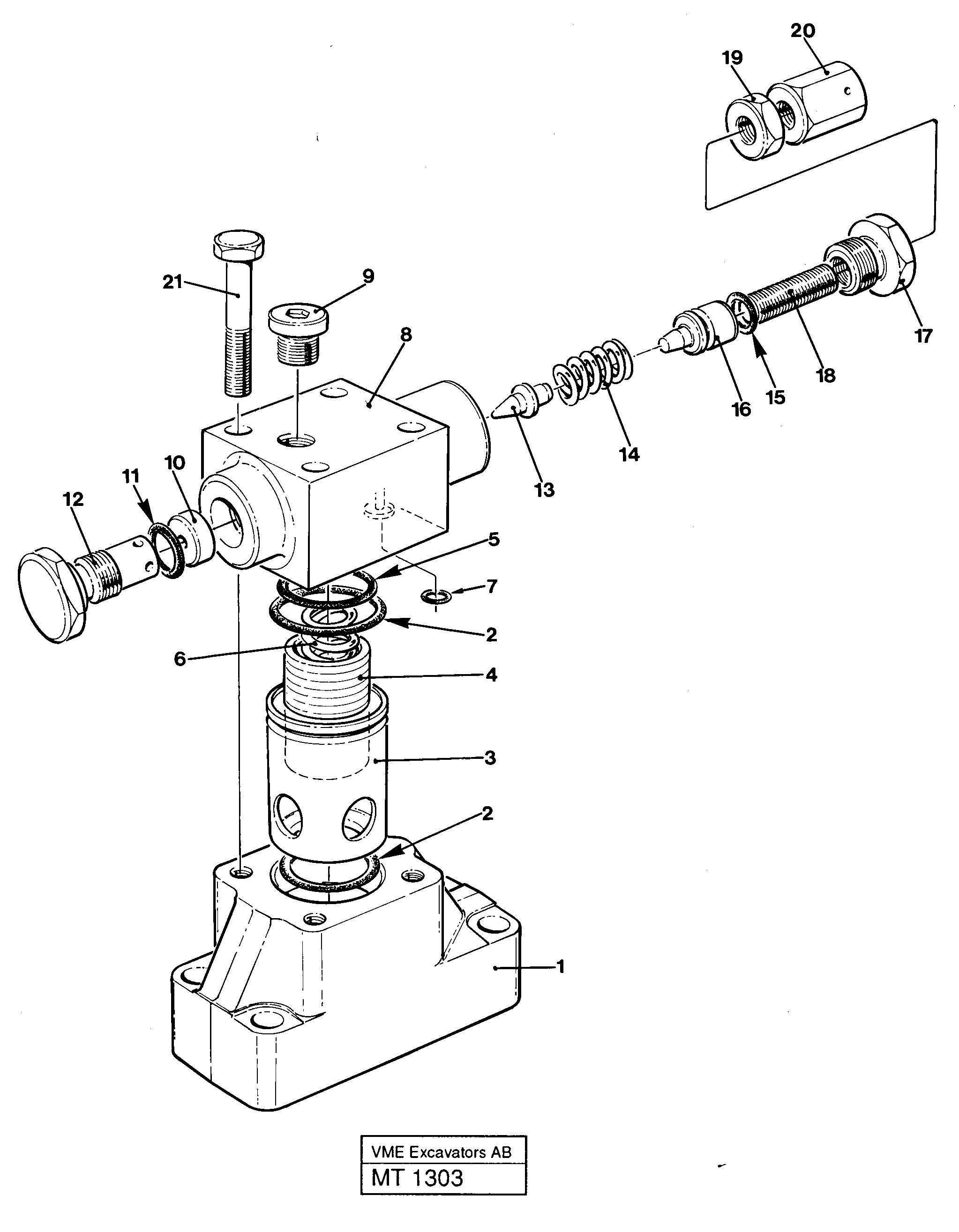 Схема запчастей Volvo EC230 ?KERMAN ?KERMAN EC230 SER NO - 4368 - 45476 Pressure limiting valve 