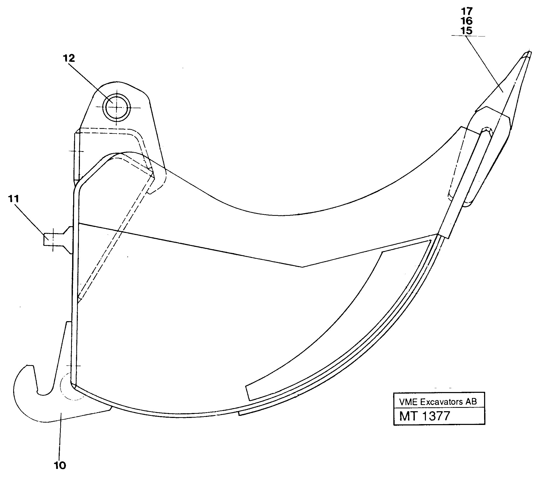 Схема запчастей Volvo EW230 ?KERMAN ?KERMAN EW230 SER NO - 1447 - 52106 Cable bucket 