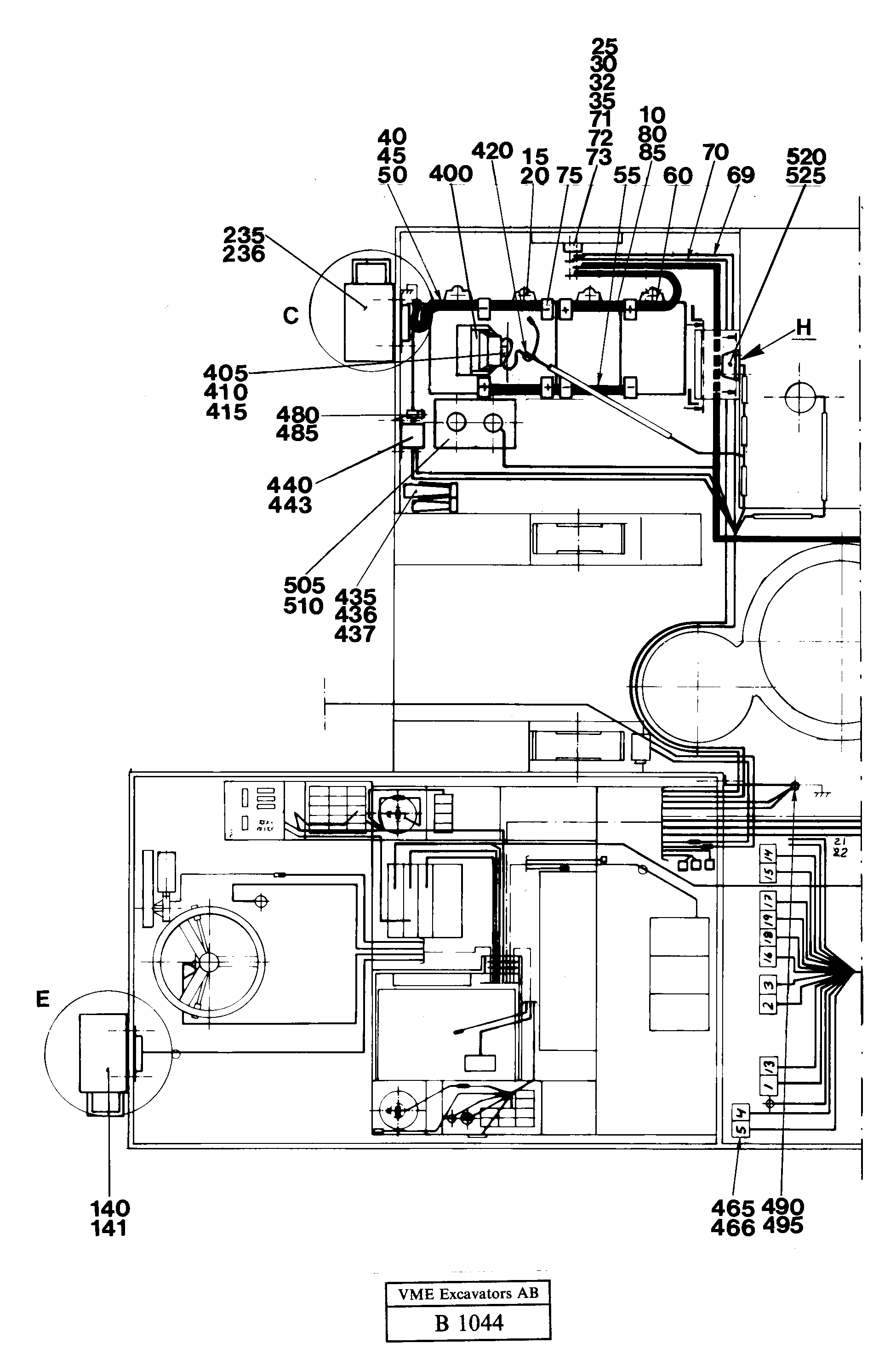 Схема запчастей Volvo EW230 ?KERMAN ?KERMAN EW230 SER NO - 1447 - 3175 Electric installation 