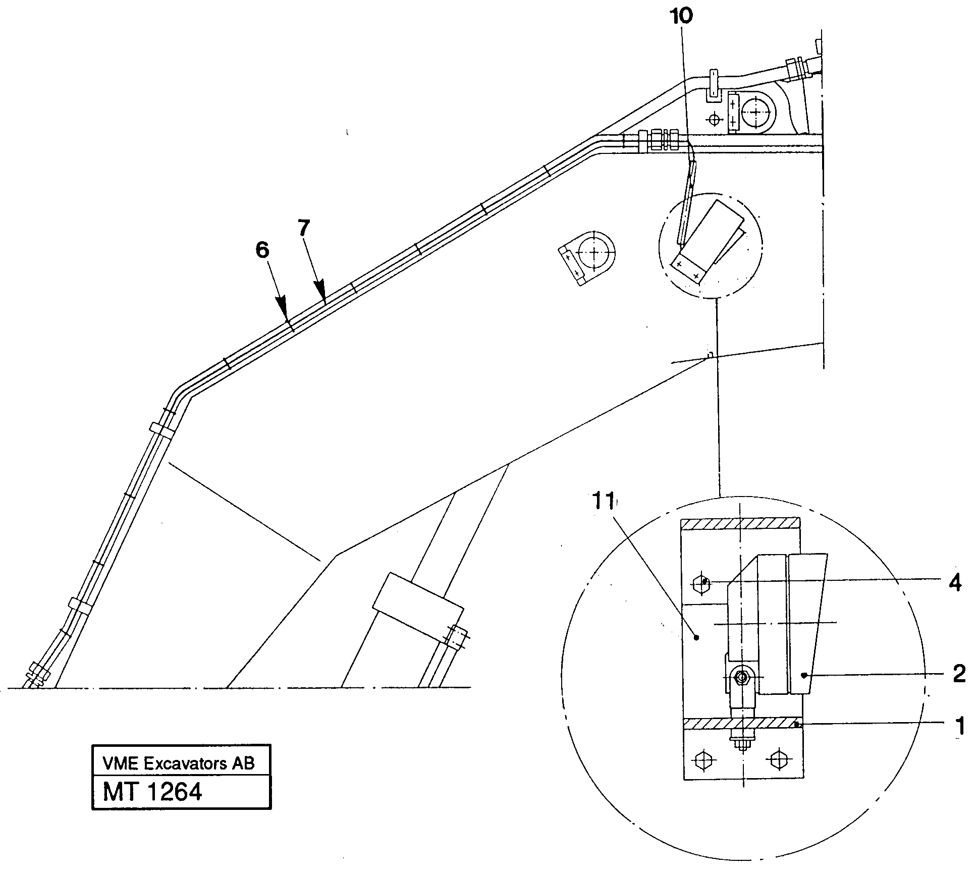 Схема запчастей Volvo EW230 ?KERMAN ?KERMAN EW230 SER NO - 1447 - 51026 Working lamp on boom 