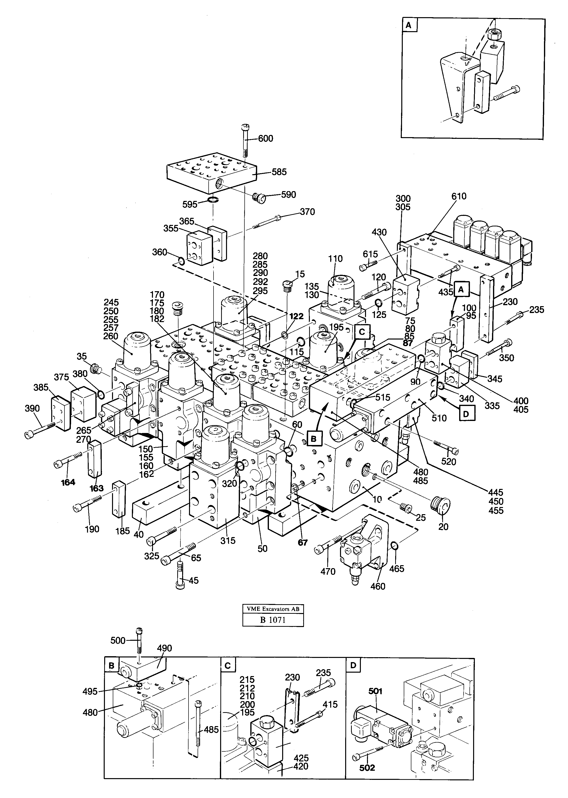 Схема запчастей Volvo EW230 ?KERMAN ?KERMAN EW230 SER NO - 1447 - 51274 Main valve assembly 