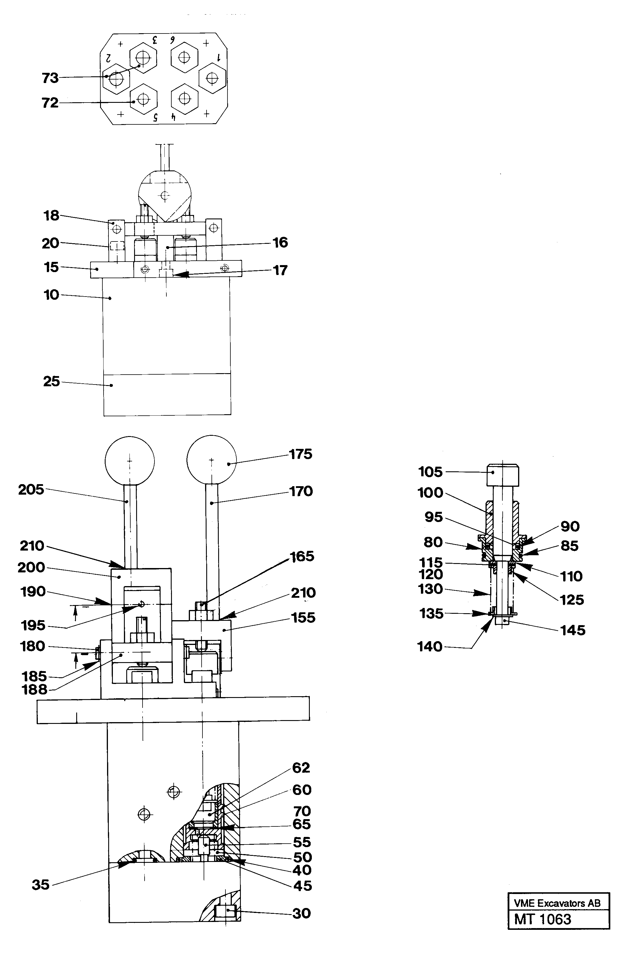 Схема запчастей Volvo EW230 ?KERMAN ?KERMAN EW230 SER NO - 1447 - 47357 Control pressure valve 