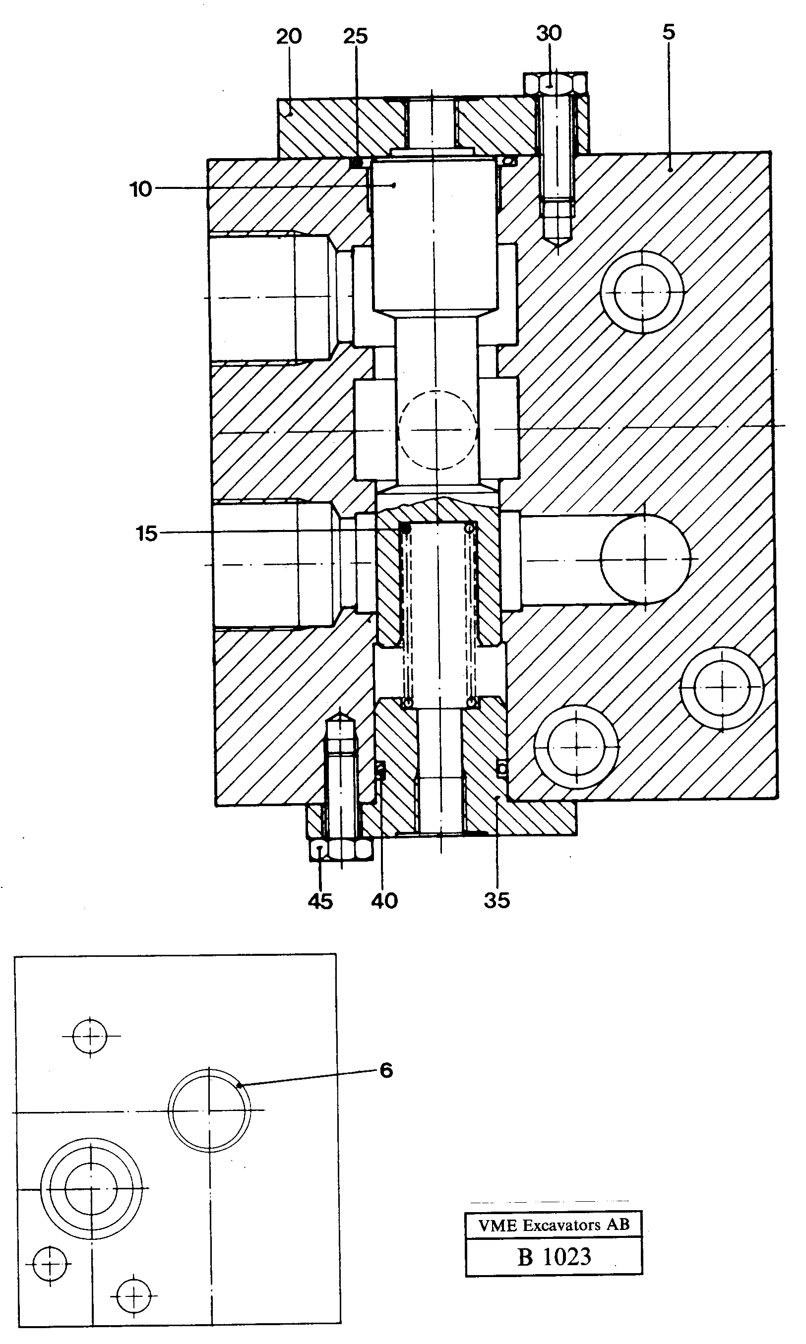 Схема запчастей Volvo EW230 ?KERMAN ?KERMAN EW230 SER NO - 1447 - 47365 Connection valve P2 - P3 