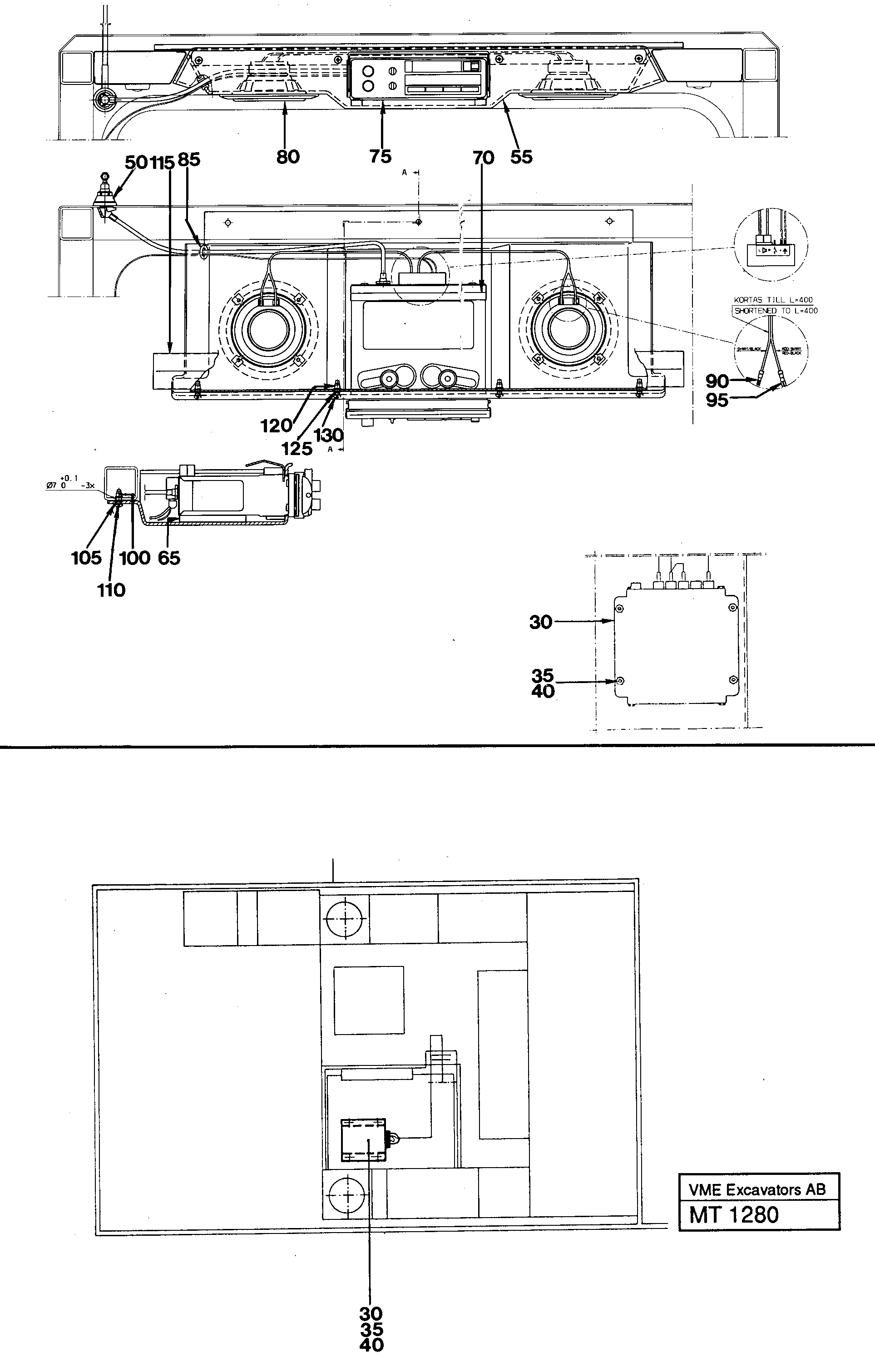 Схема запчастей Volvo EW230 ?KERMAN ?KERMAN EW230 SER NO - 1447 - 48666 Radio installation Converter 