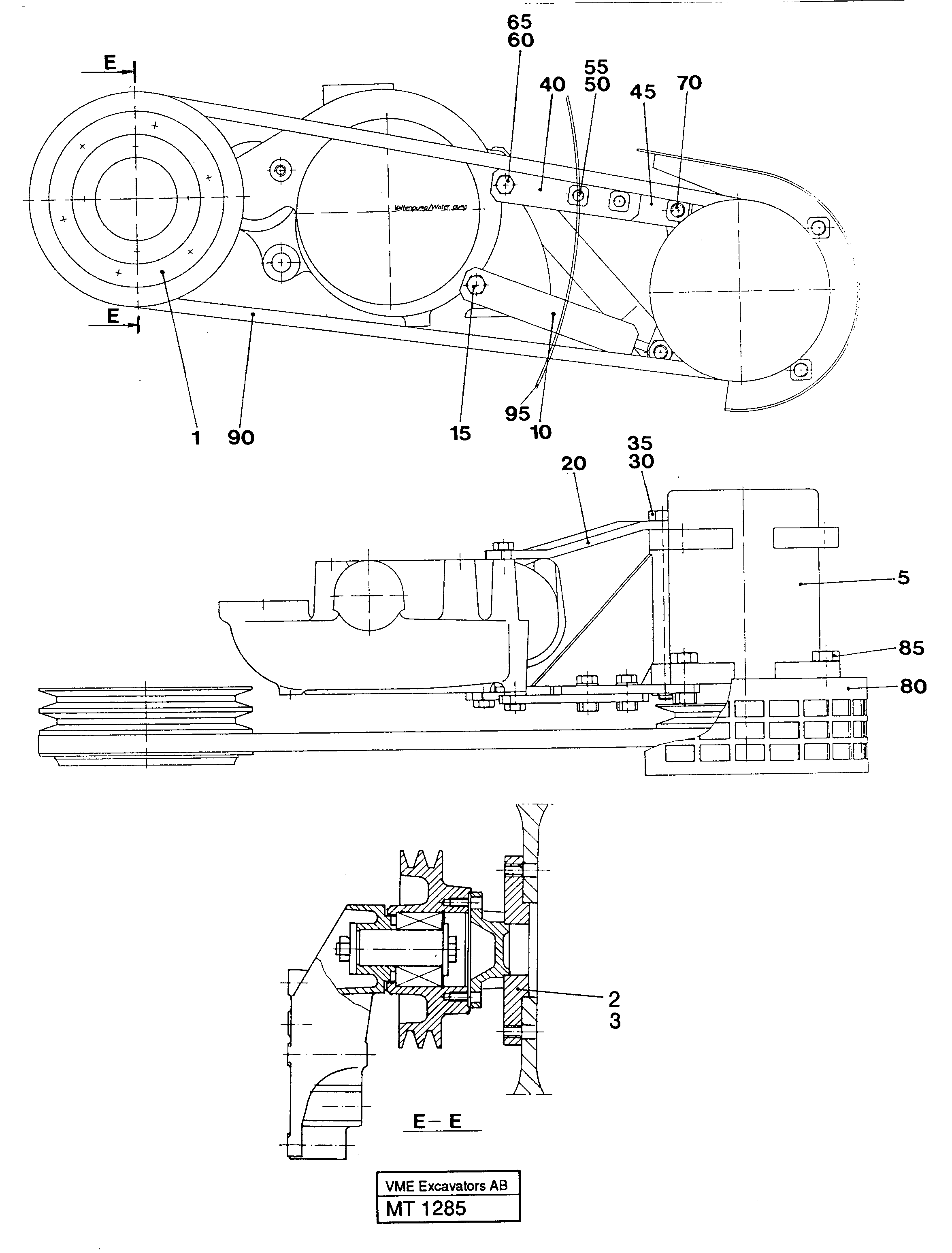 Схема запчастей Volvo EW230 ?KERMAN ?KERMAN EW230 SER NO - 1447 - 48687 Ac-compressor installation 