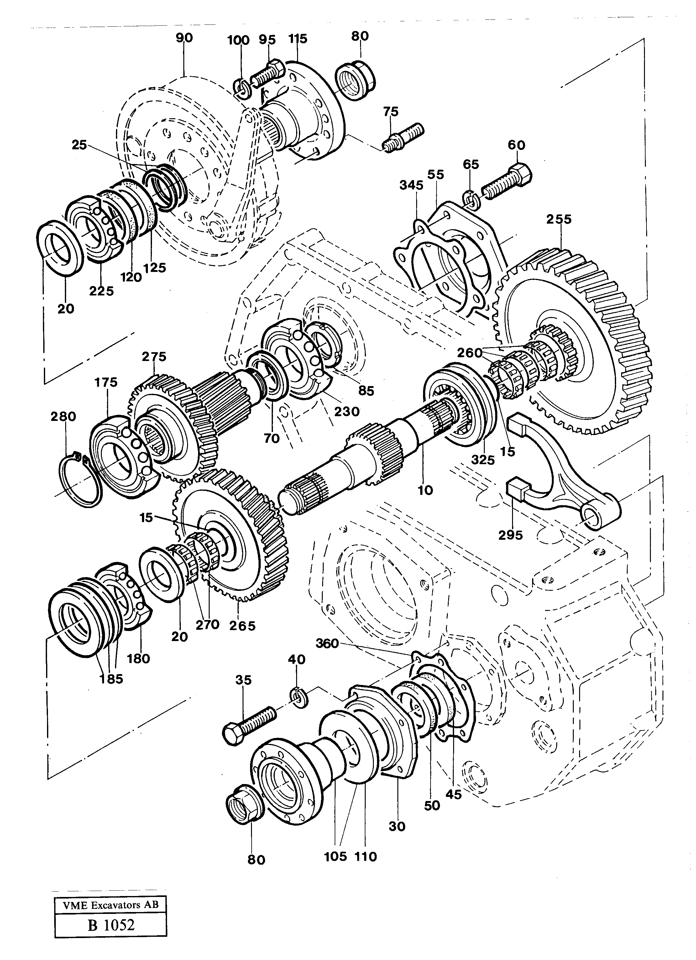 Схема запчастей Volvo EW230 ?KERMAN ?KERMAN EW230 SER NO - 1447 - 42474 Gear box 