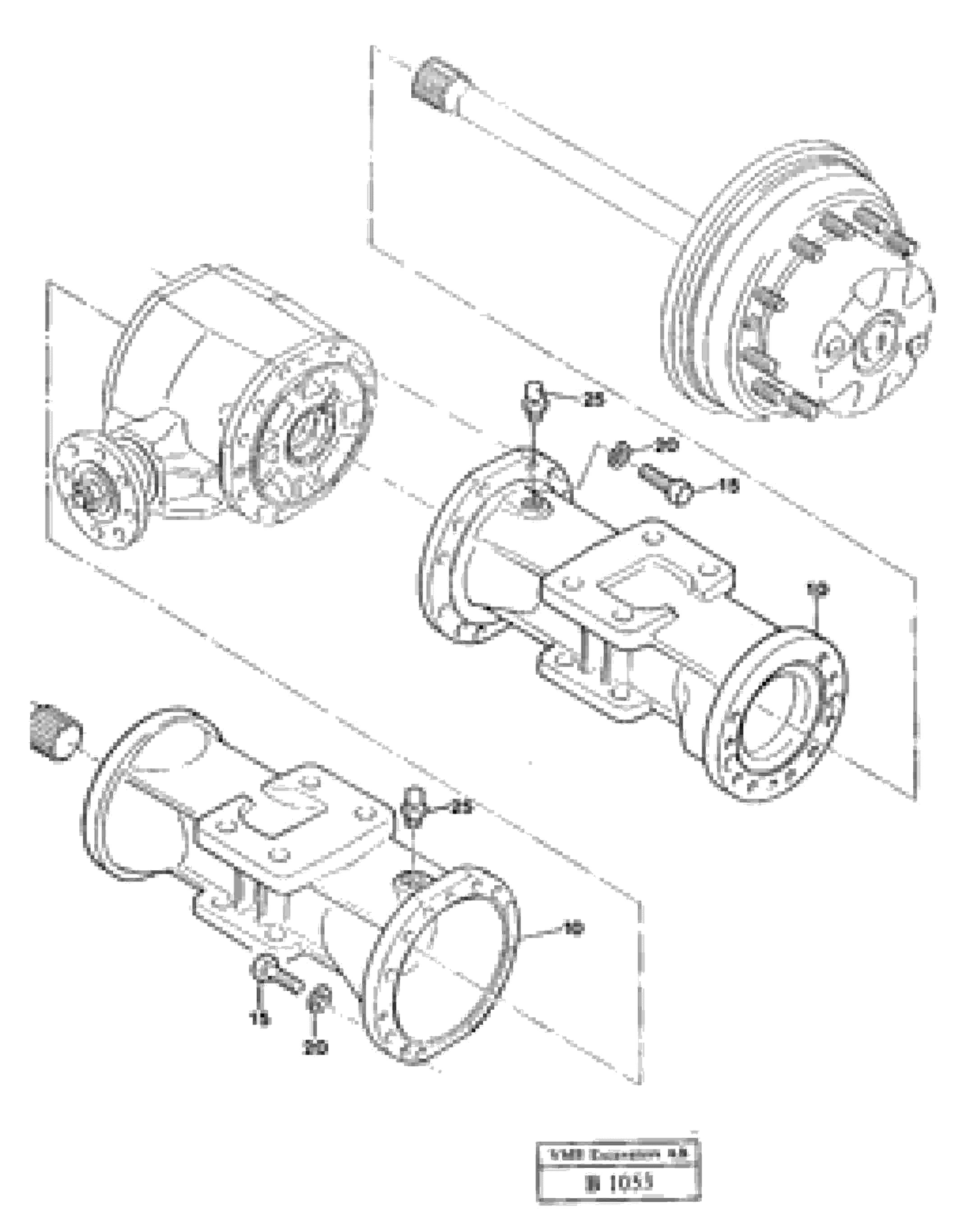 Схема запчастей Volvo EW230 ?KERMAN ?KERMAN EW230 SER NO - 1447 - 44021 Axle beam rear, Ak 16 