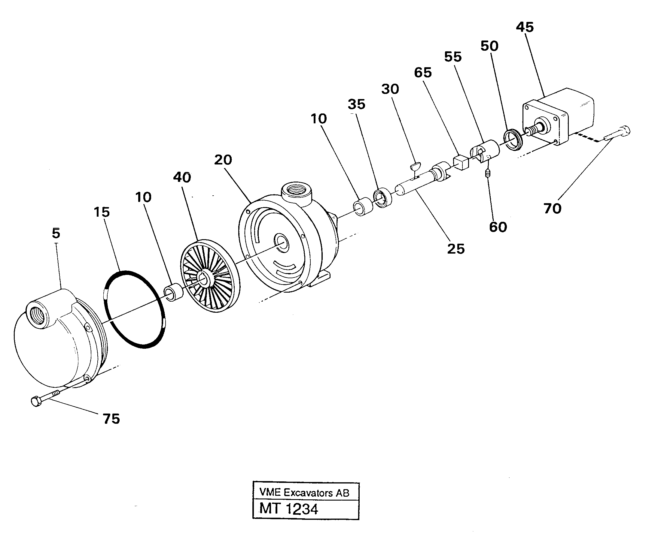 Схема запчастей Volvo EW230 ?KERMAN ?KERMAN EW230 SER NO - 1447 - 48921 Fuel filling pump with connections 