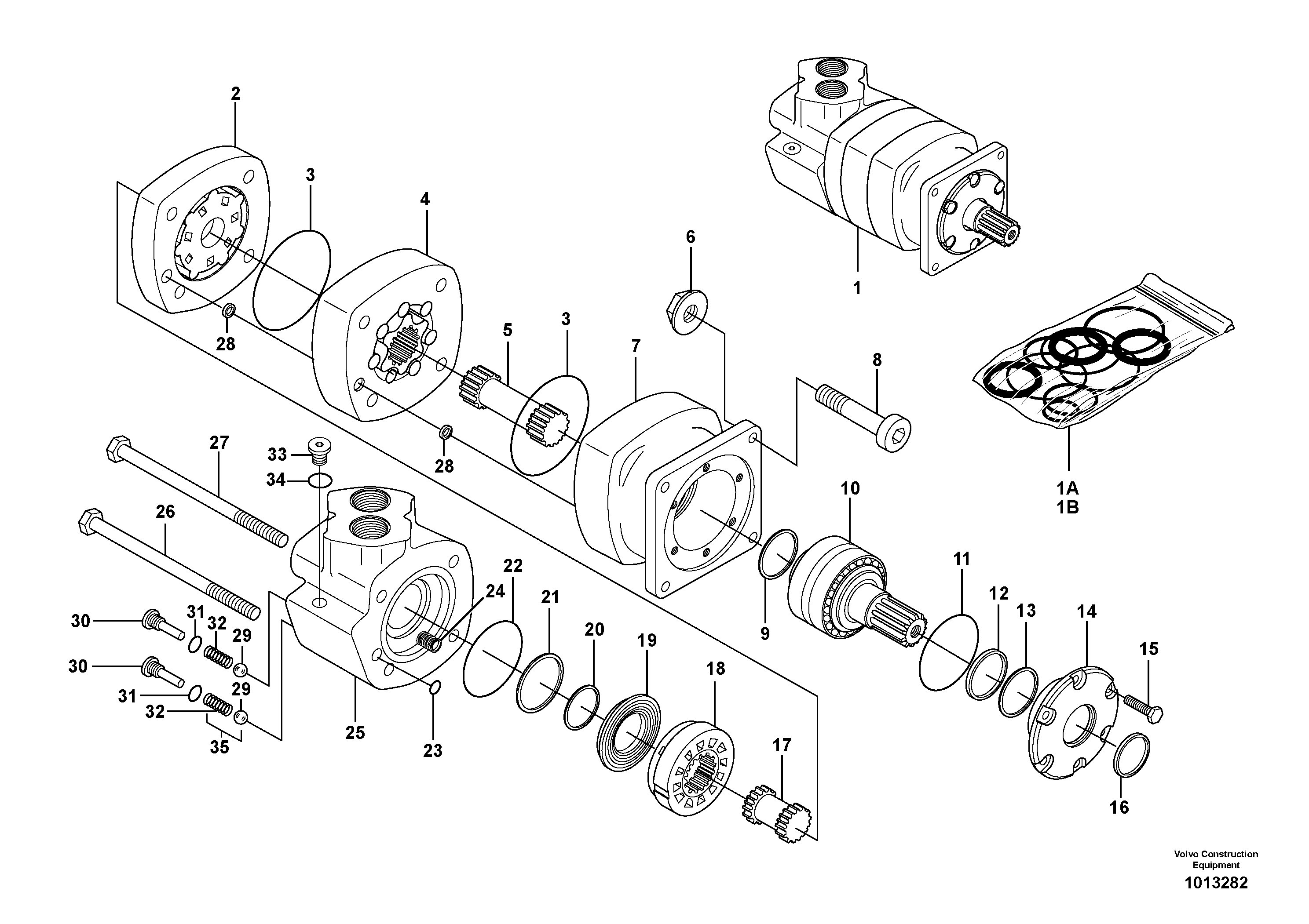 Схема запчастей Volvo MC60 - 106823 Гидромотор хода 