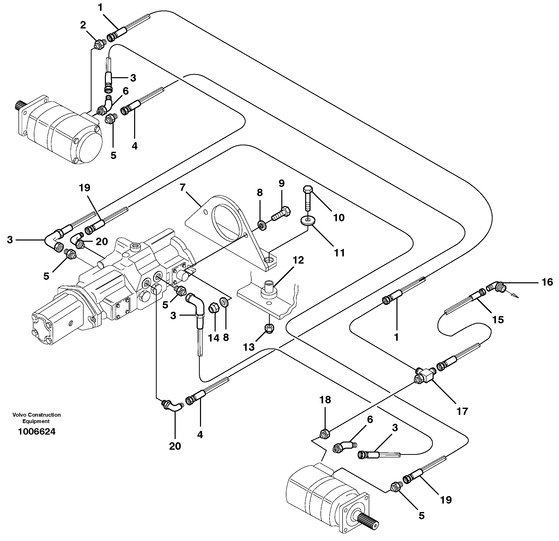 Схема запчастей Volvo MC60 - 8418 Hydraulic system Transport 