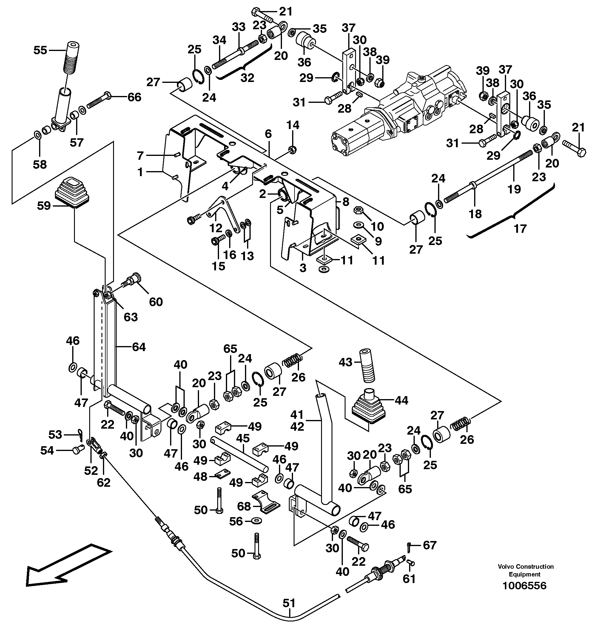 Схема запчастей Volvo MC60 - 15479 Auxiliary control levers, forward/reverse 