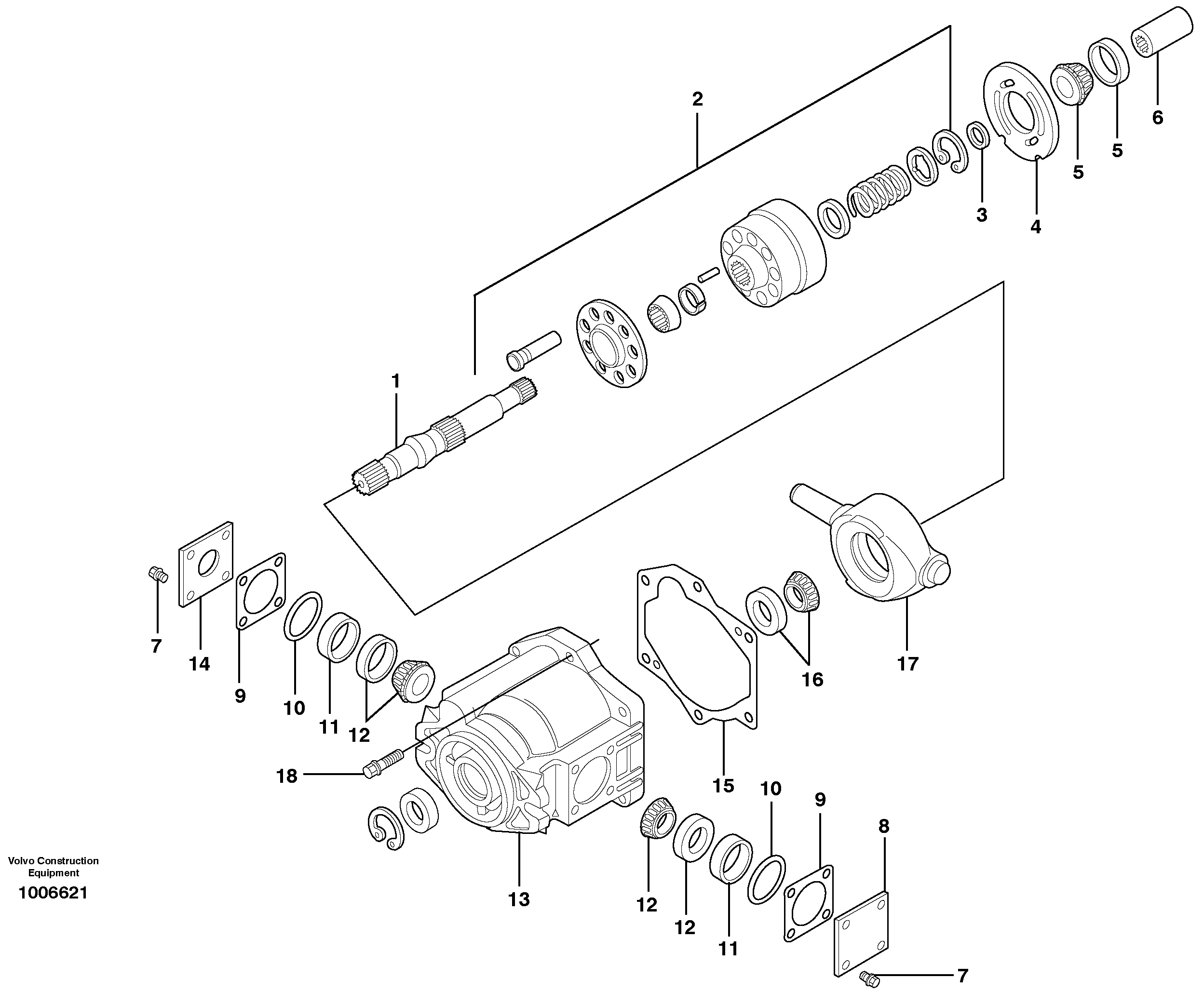 Схема запчастей Volvo MC60 - 8421 Left control pump 