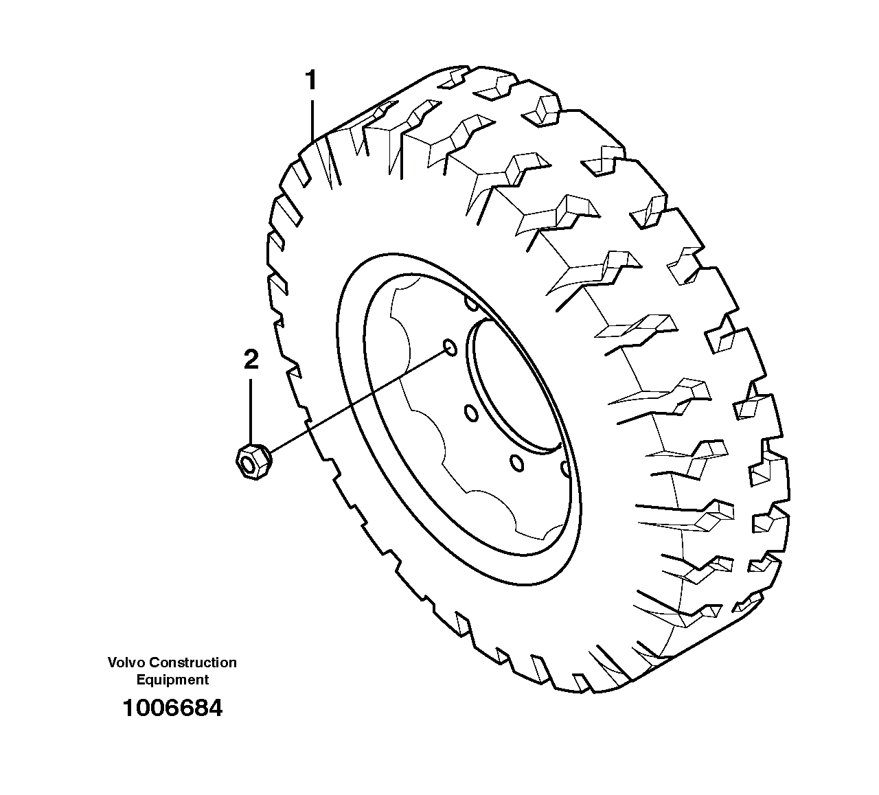 Схема запчастей Volvo MC60 - 8434 Wheel and tire 