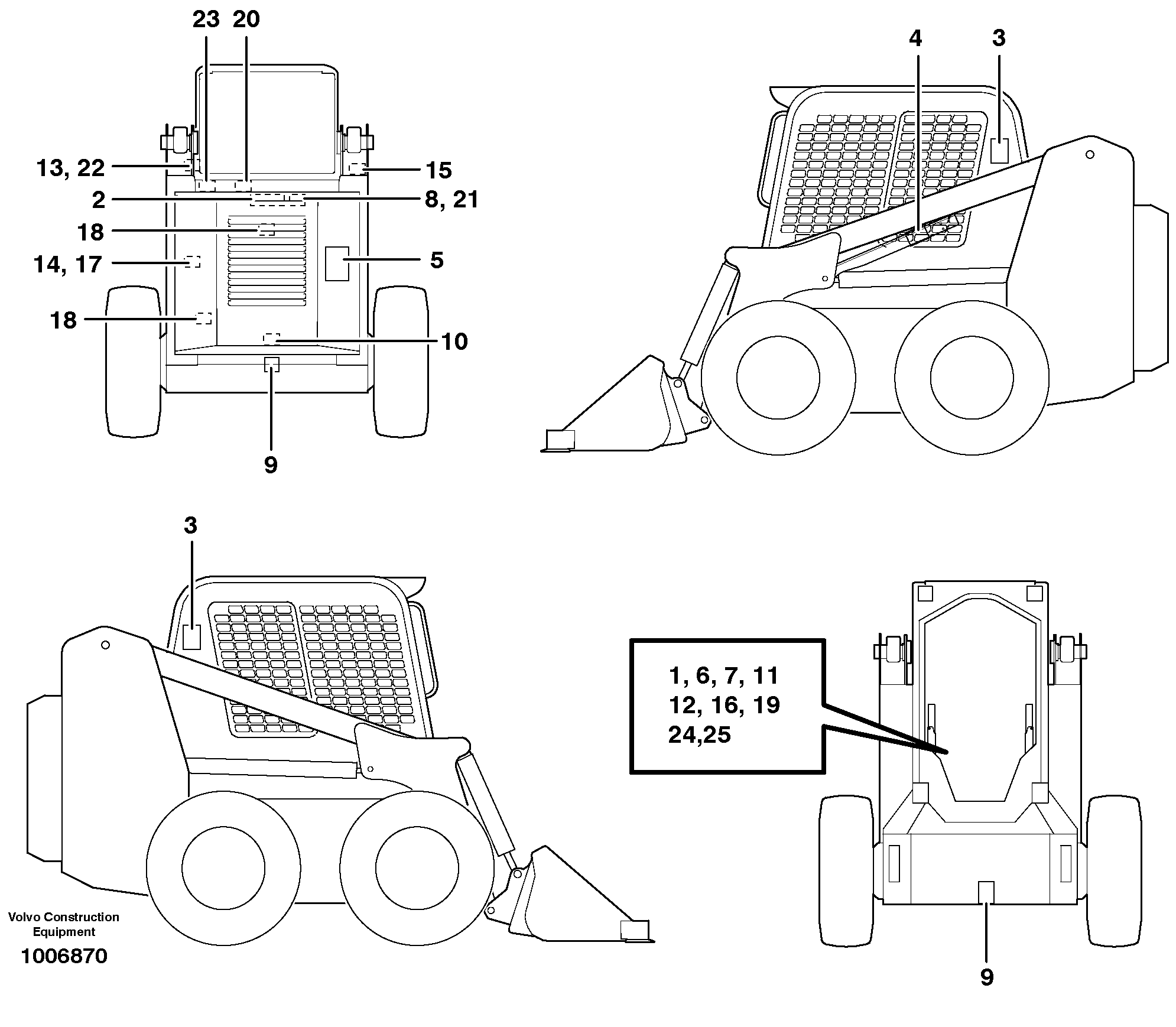 Схема запчастей Volvo MC60 - 7423 Sign plates and decals 