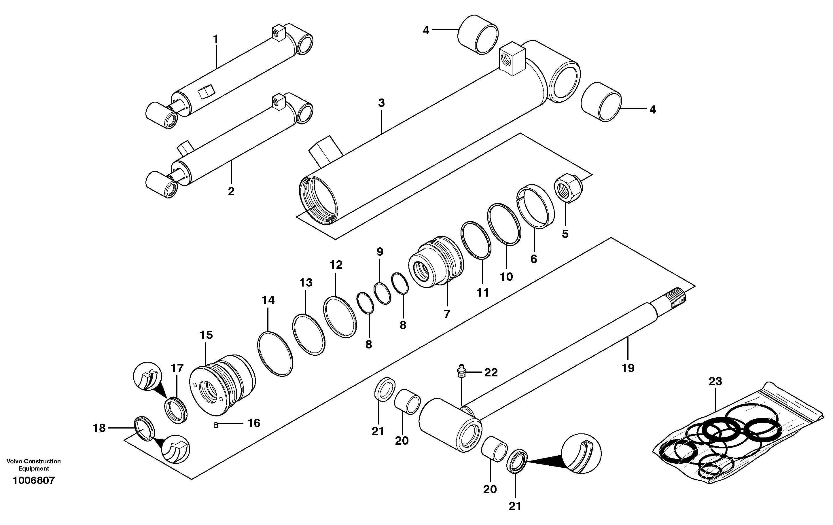 Схема запчастей Volvo MC60 - 8619 Hydraulic cylinder, tilting 