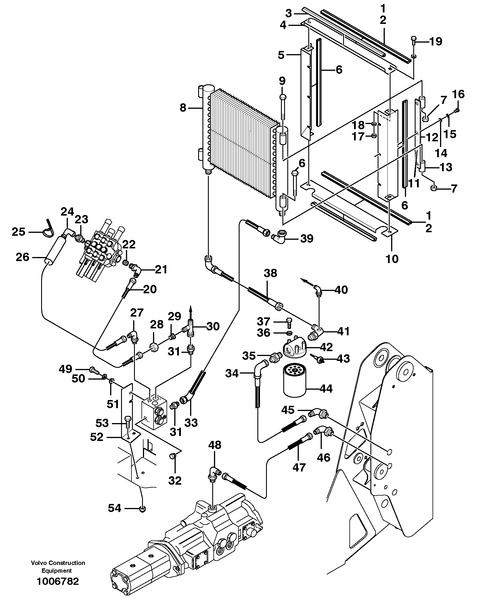 Схема запчастей Volvo MC70 - 10303 Return and cooling hydraulic circuits 