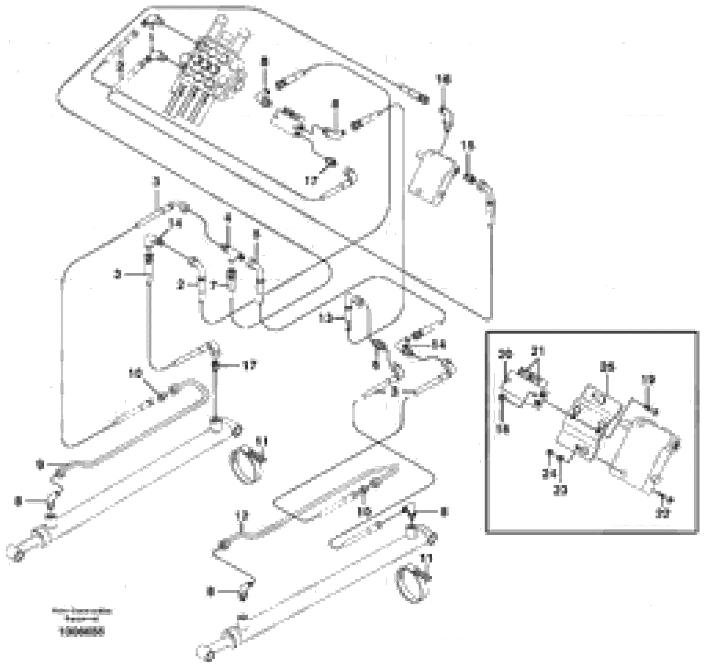 Схема запчастей Volvo MC70 - 10307 Loader arm hydraulic circuit (w/self level valve) 