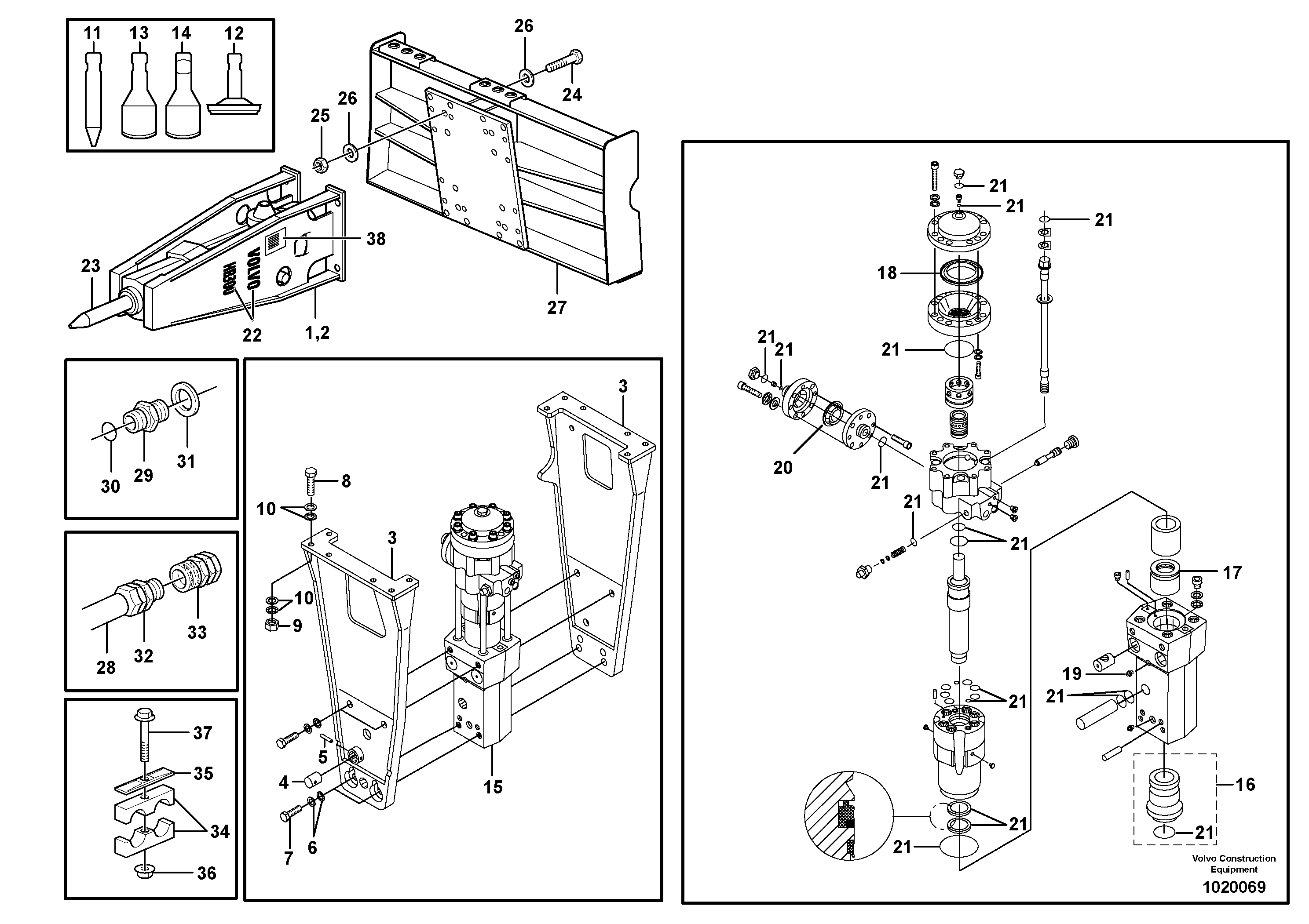 Схема запчастей Volvo MC70 - 2440 Hammer 