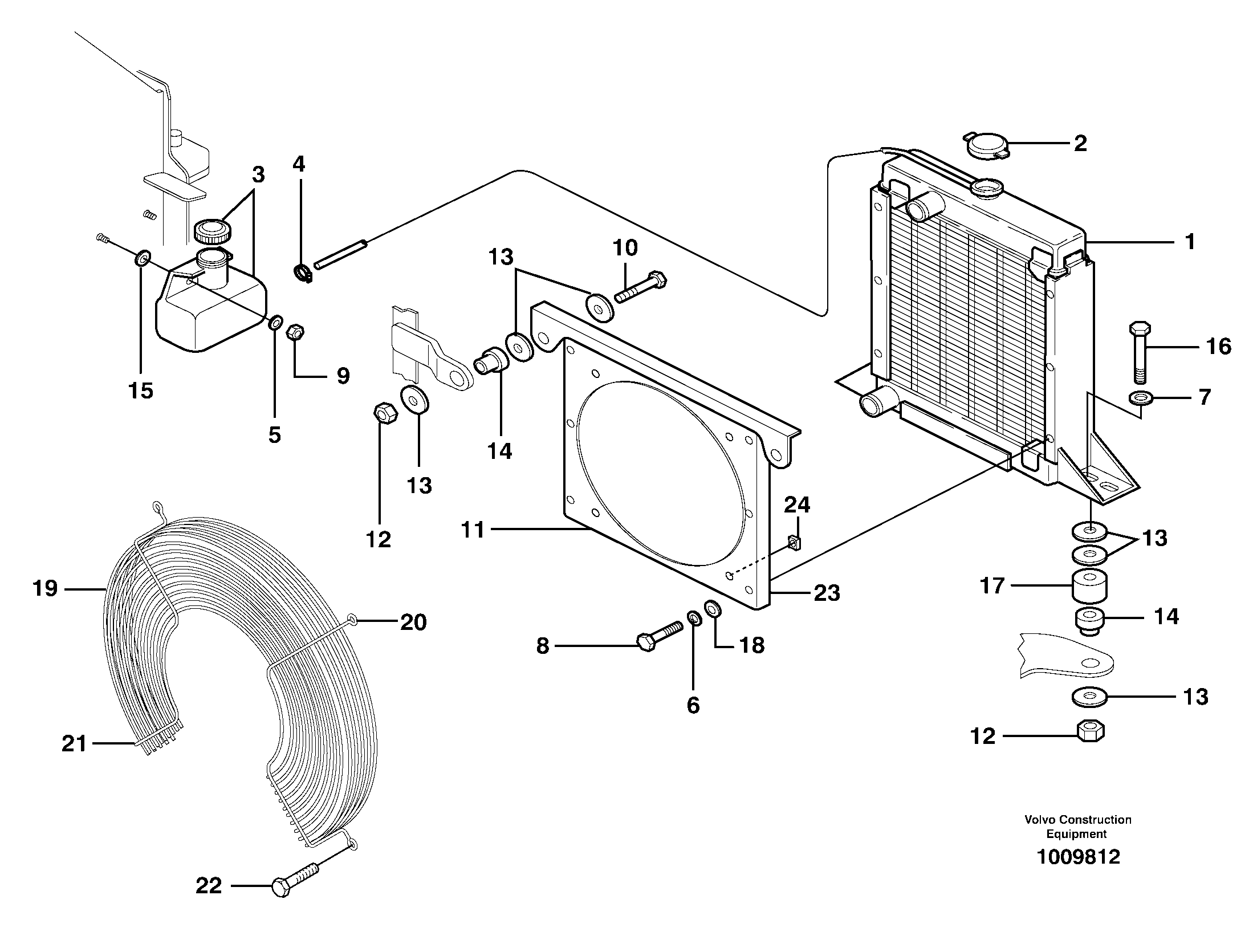 Схема запчастей Volvo MC70 - 70148 Radiator mounting 