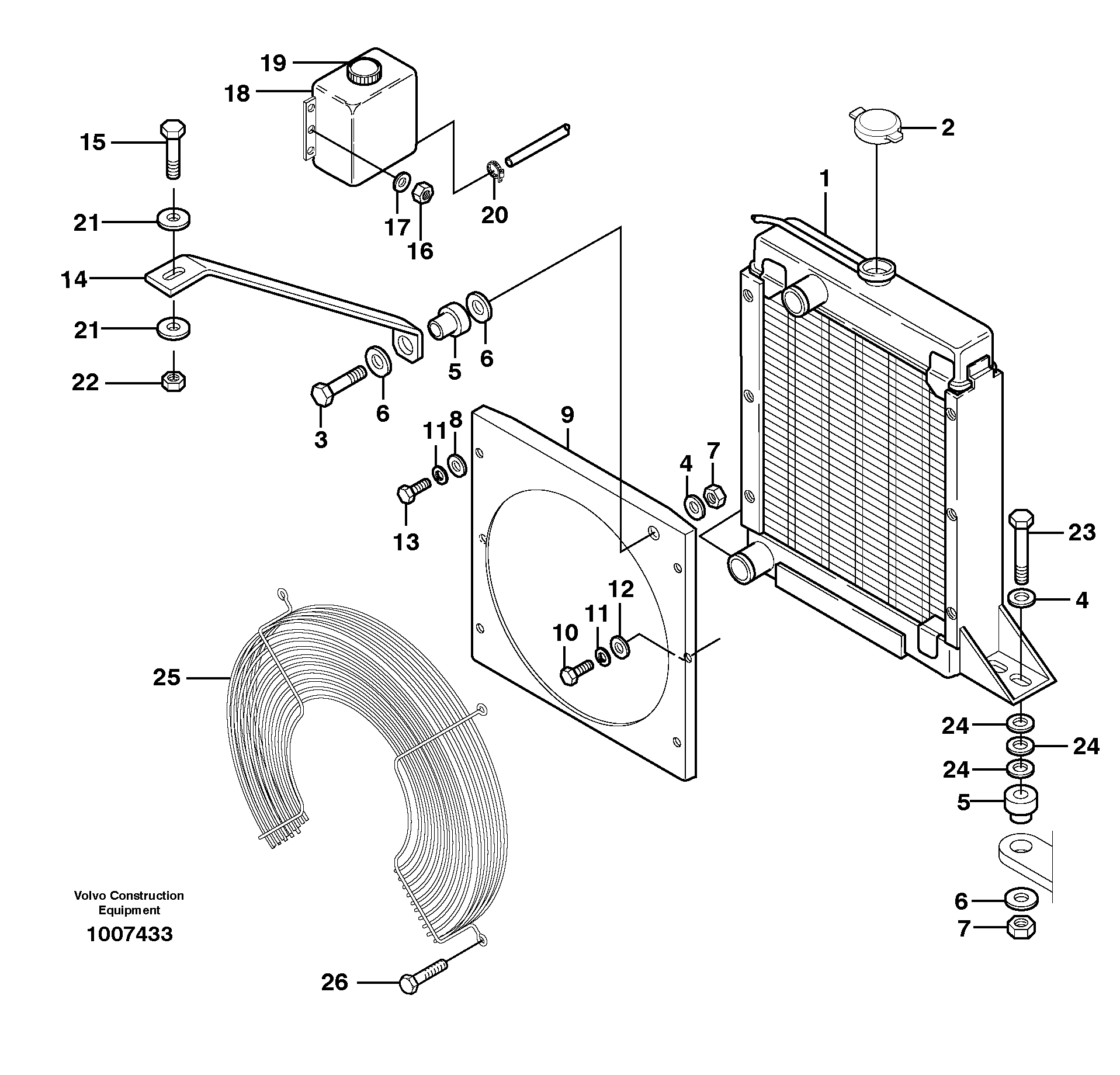 Схема запчастей Volvo MC80 - 69466 Radiator mounting 