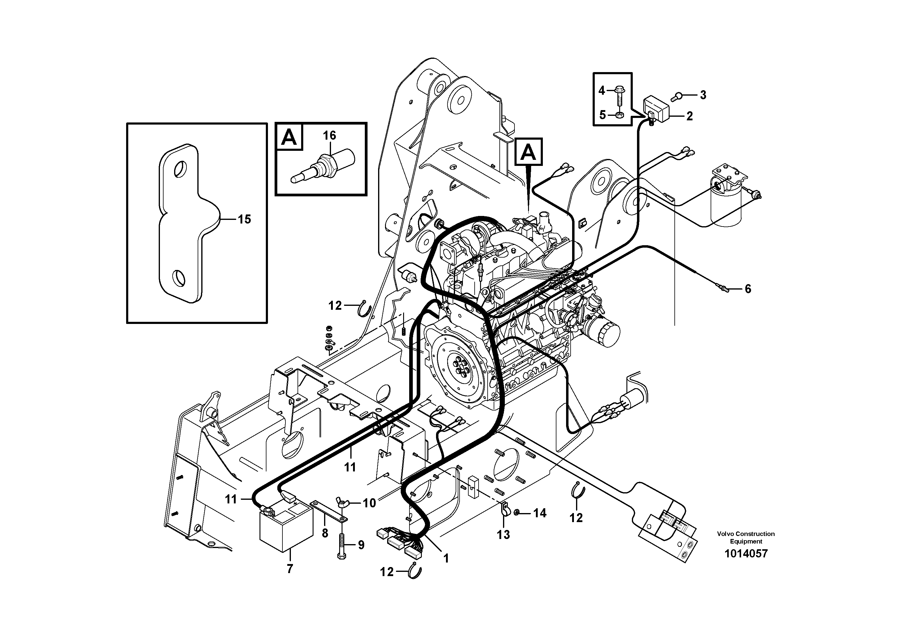 Схема запчастей Volvo MC80 - 33139 Cable harnesses, front 