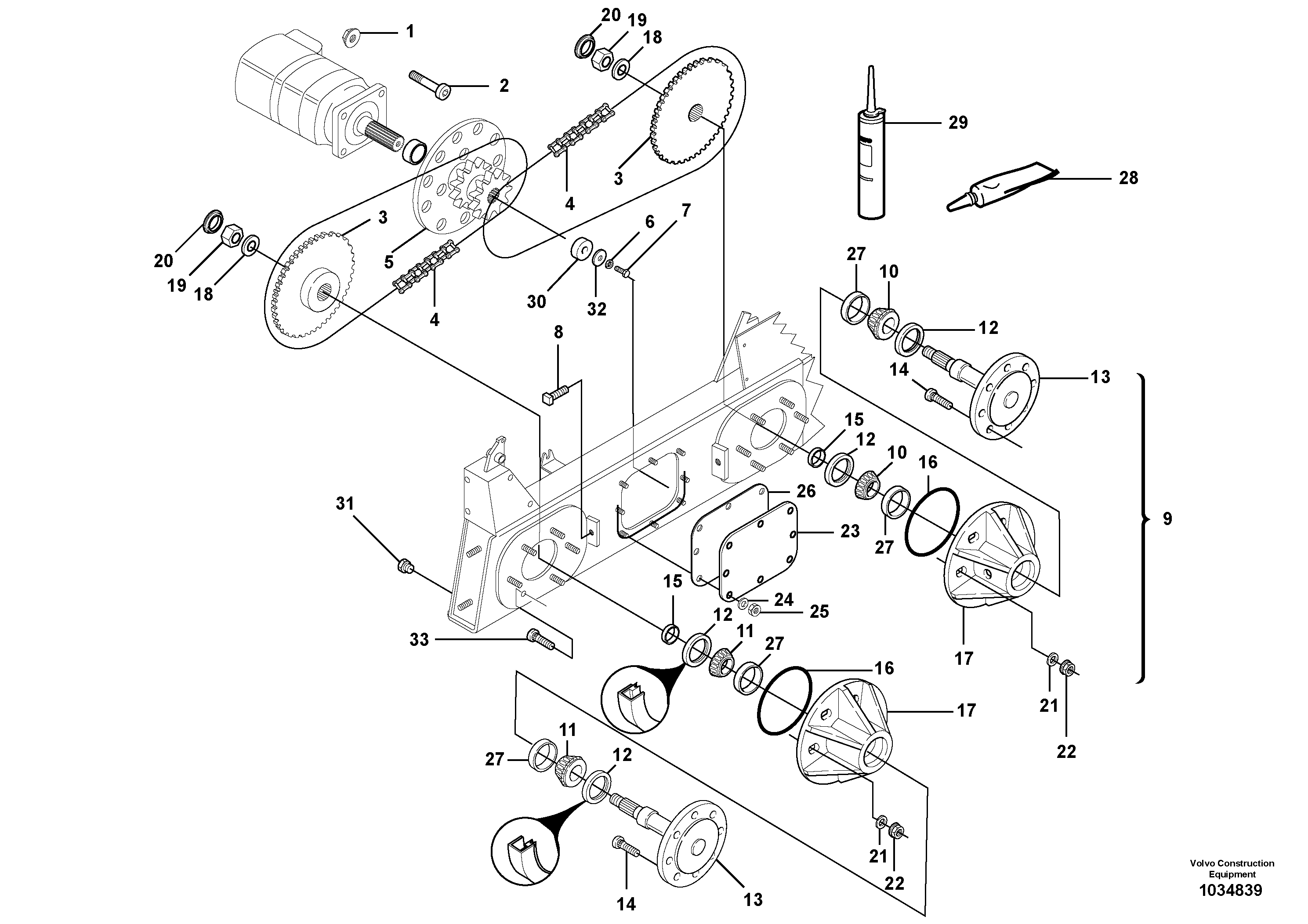 Схема запчастей Volvo MC80 - 100923 Drivetrain components 