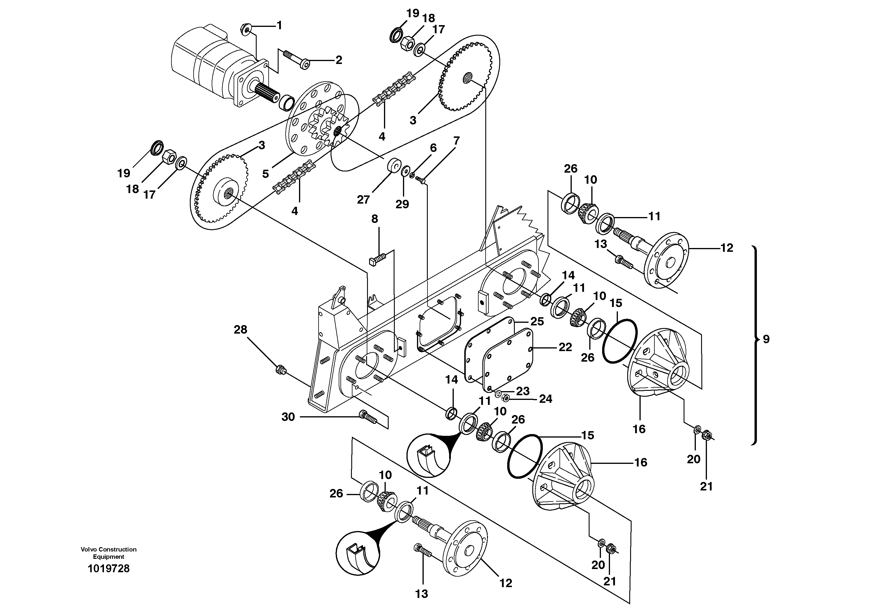 Схема запчастей Volvo MC90 - 100030 Drivetrain components 