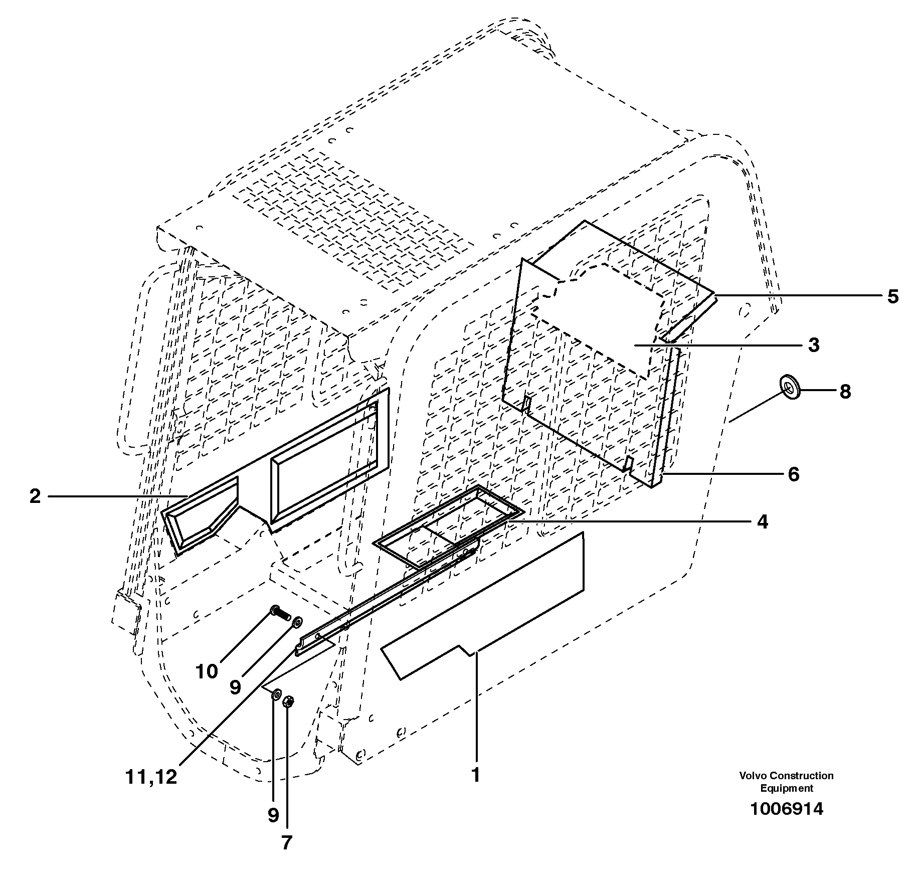 Схема запчастей Volvo MC90 - 8830 Sound-proofing panels (optional) 