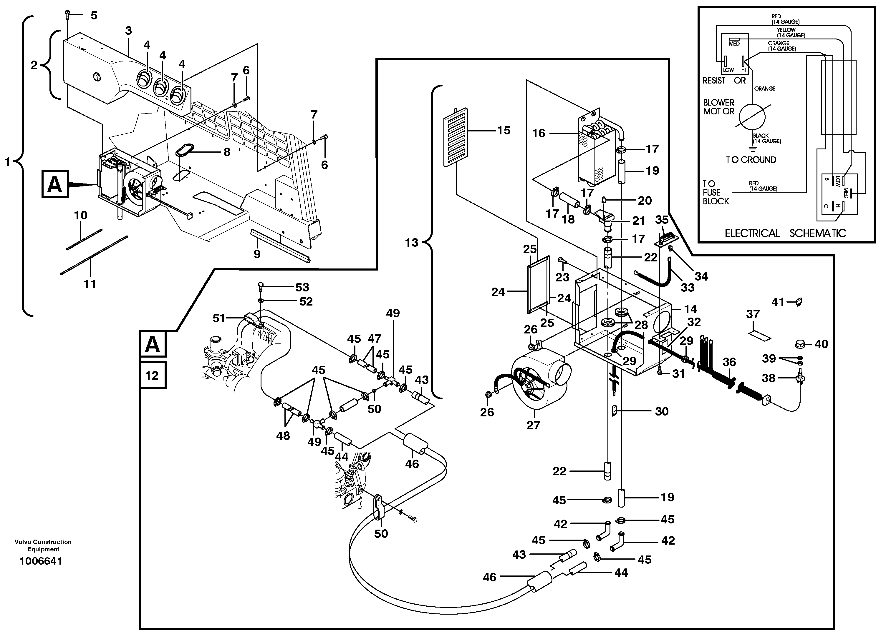 Схема запчастей Volvo MC90 - 27753 Enclosed cab heater (optional) 