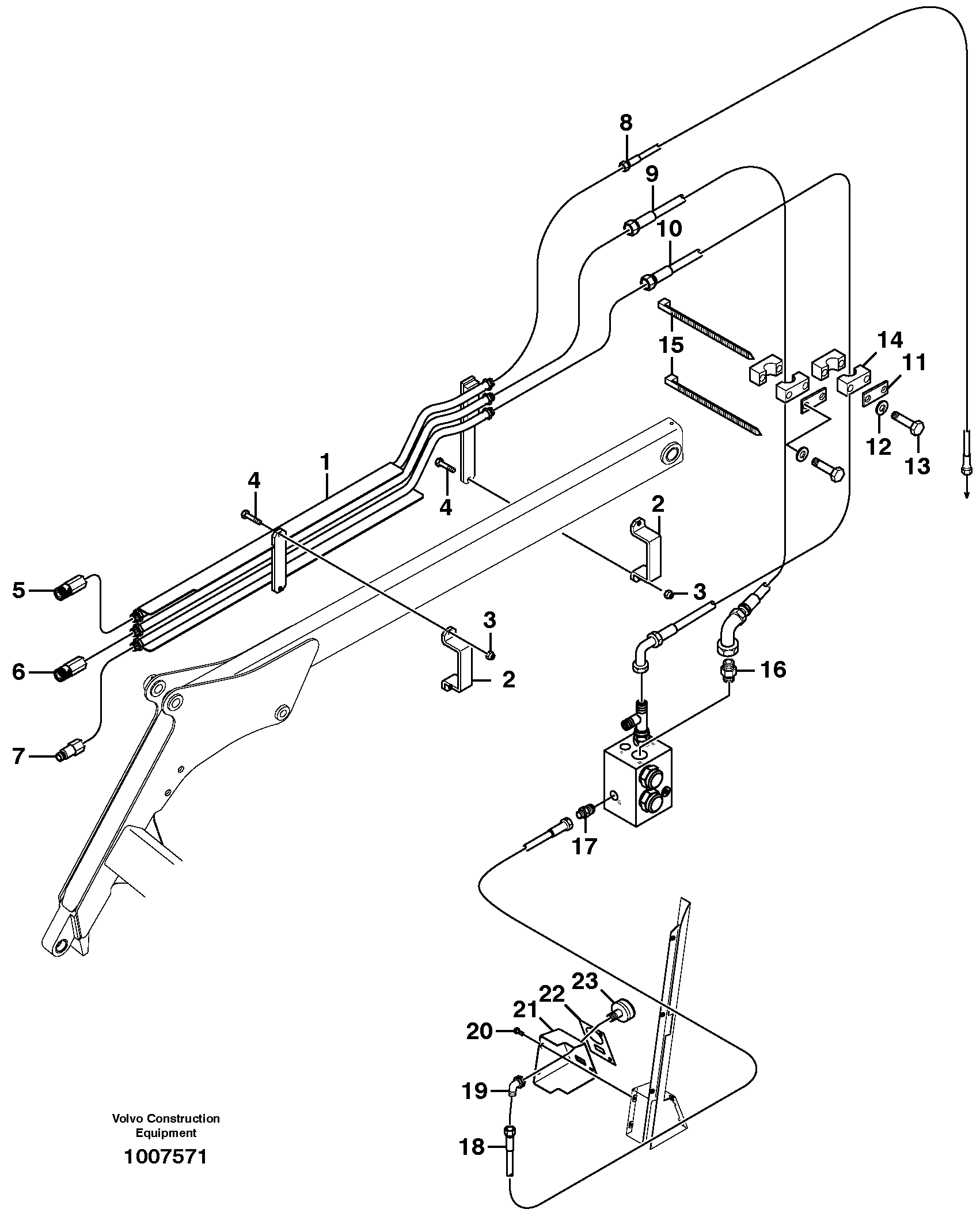 Схема запчастей Volvo MC90 - 101370 High flow hydraulic circuit 