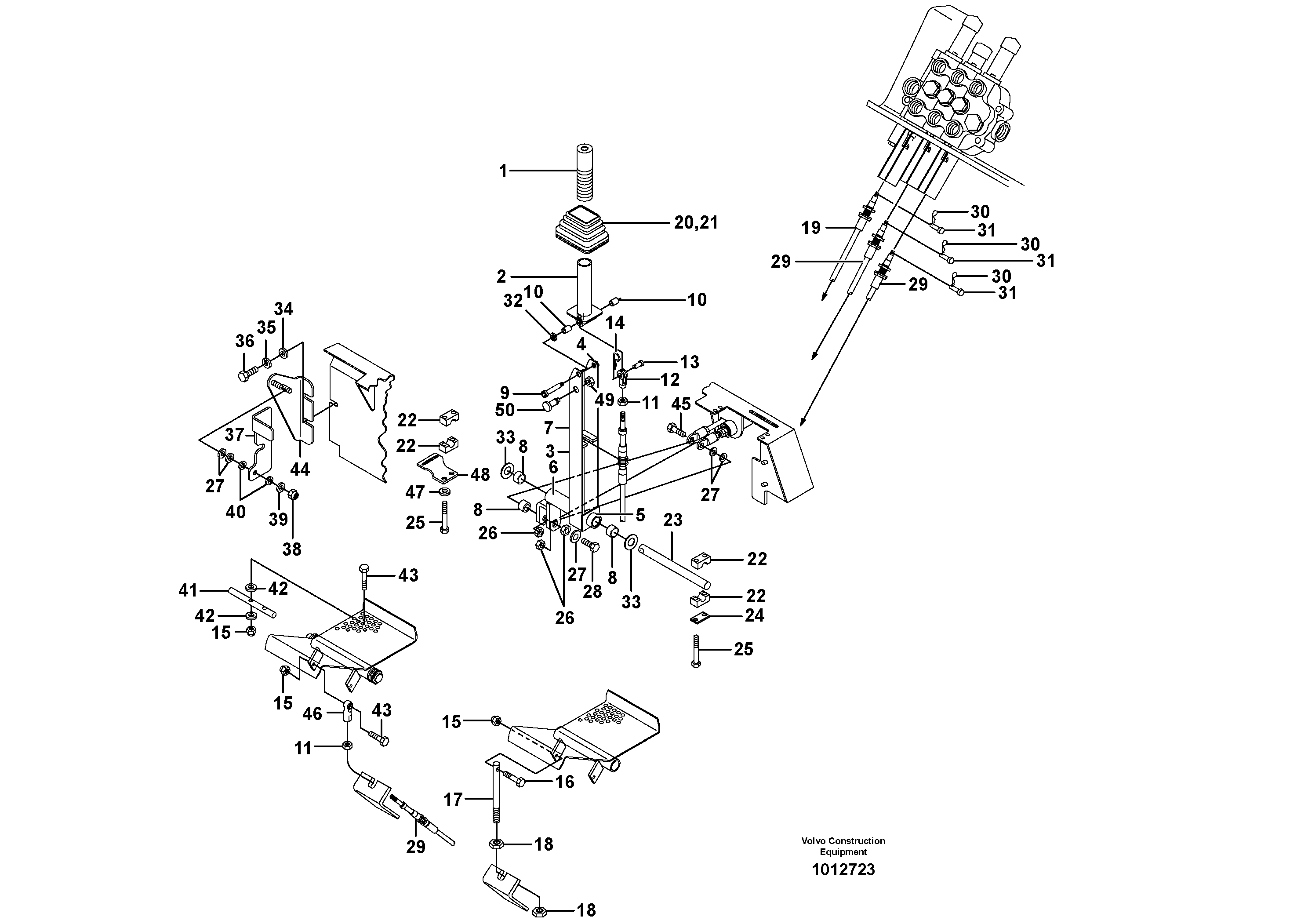 Схема запчастей Volvo MC90 - 20795 Optional hand controls 