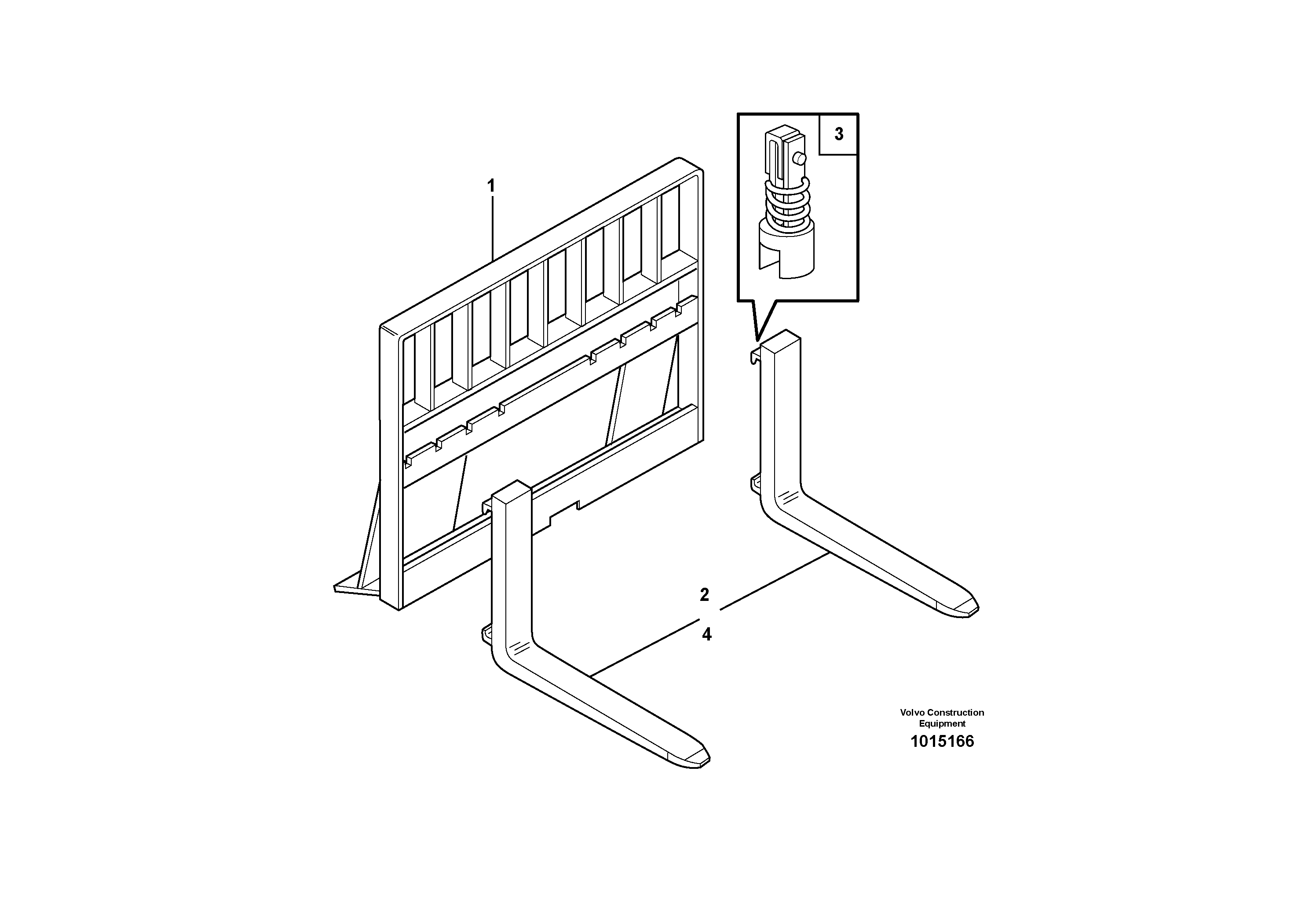 Схема запчастей Volvo MC90 - 91644 Forks (optional) 