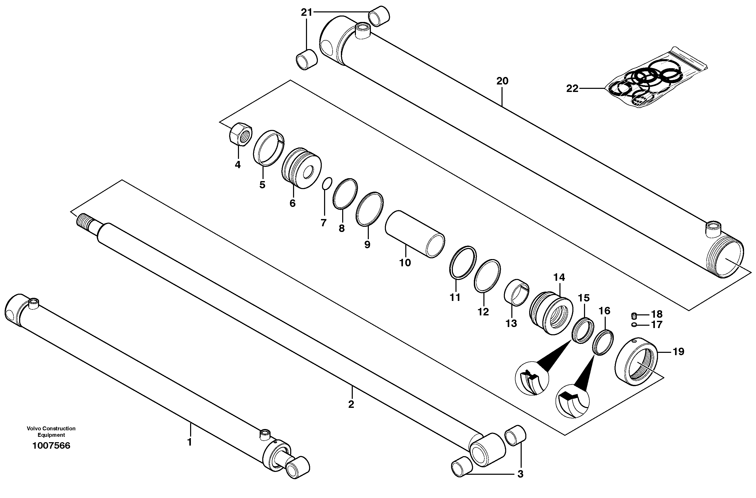 Схема запчастей Volvo MC90 - 64769 Loader arm cylinder 