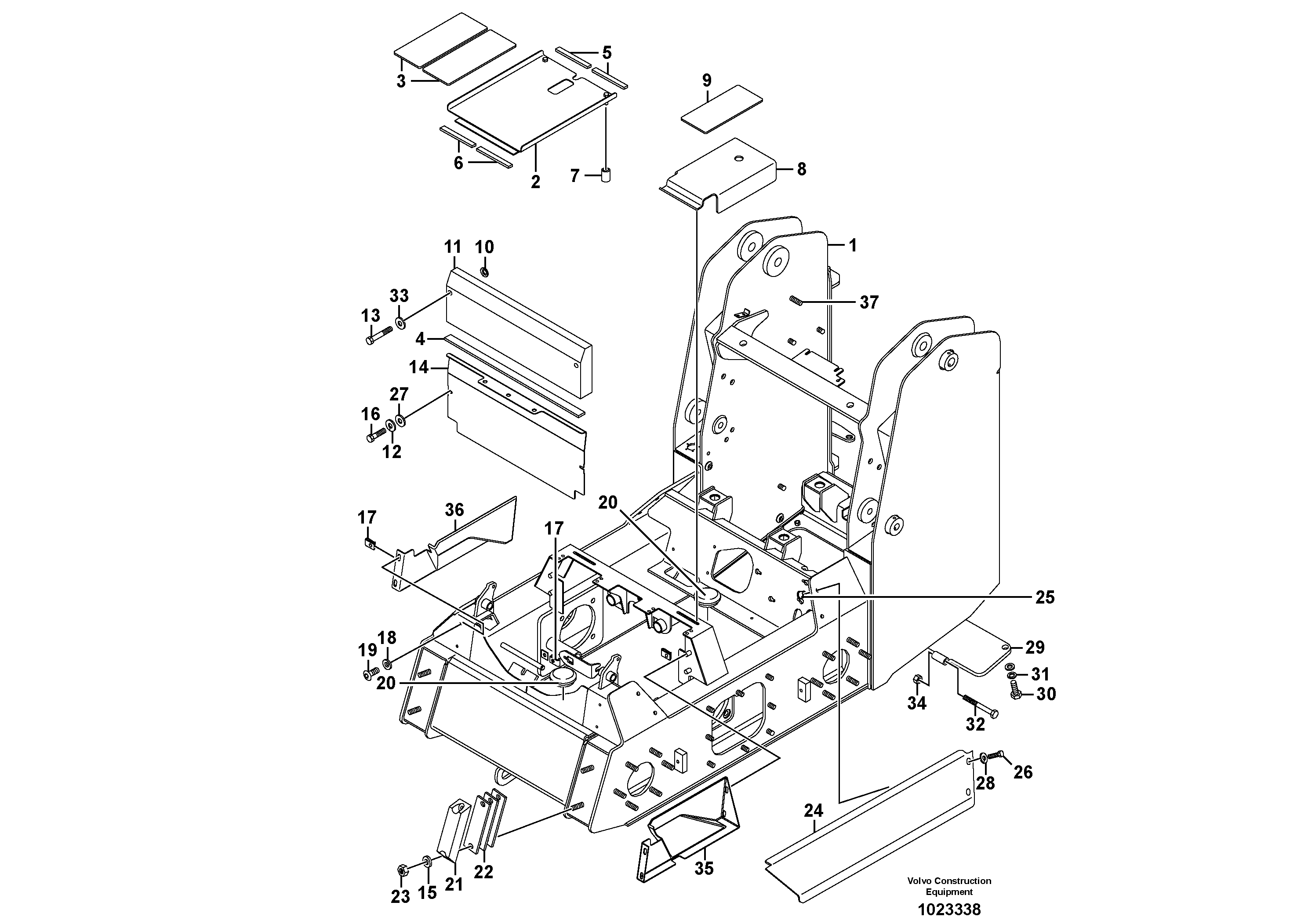 Схема запчастей Volvo MC110 - 7590 Frame 