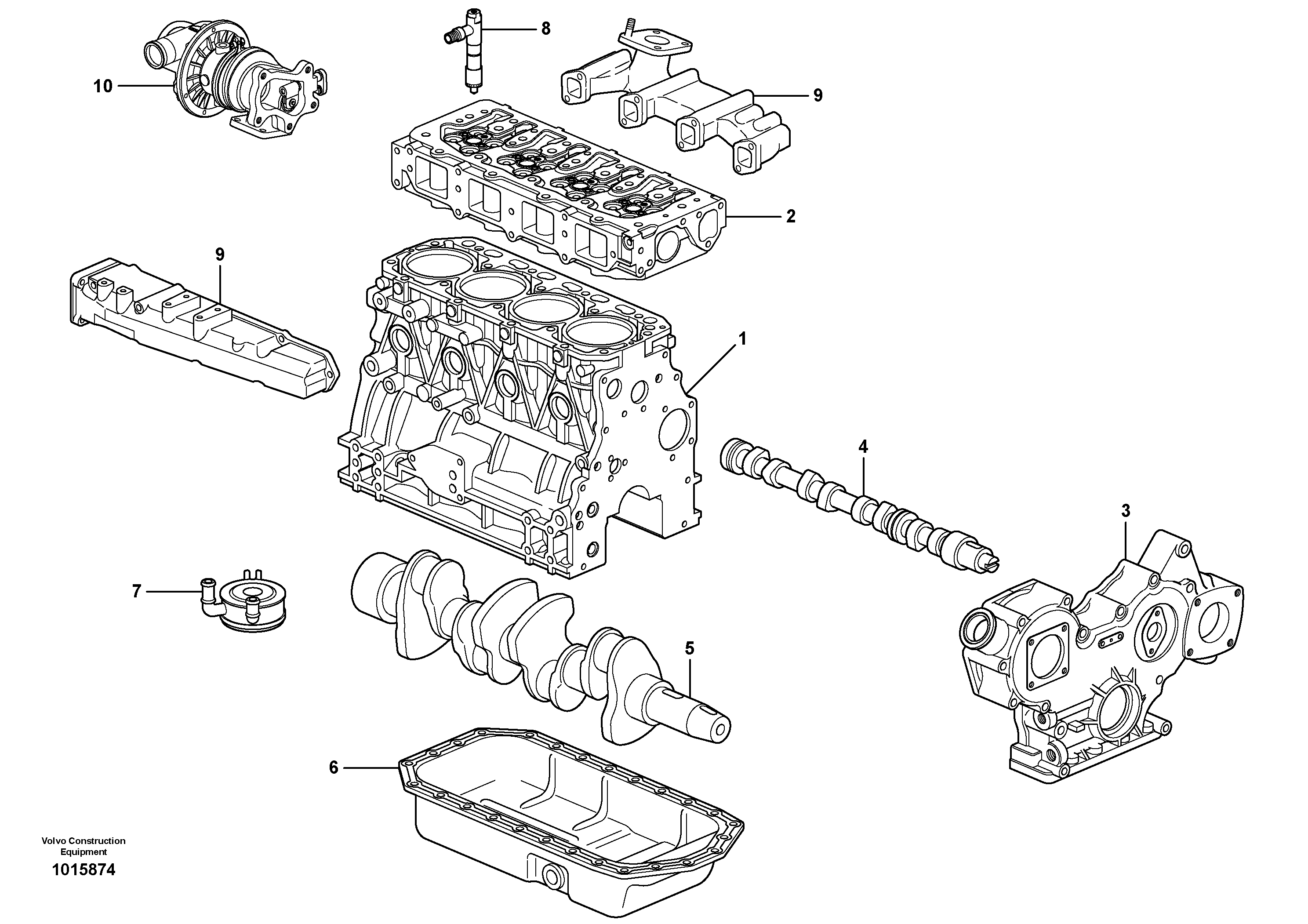 Схема запчастей Volvo MC60B - 34836 Двигатель в сборе MC60B S/N 71000 -