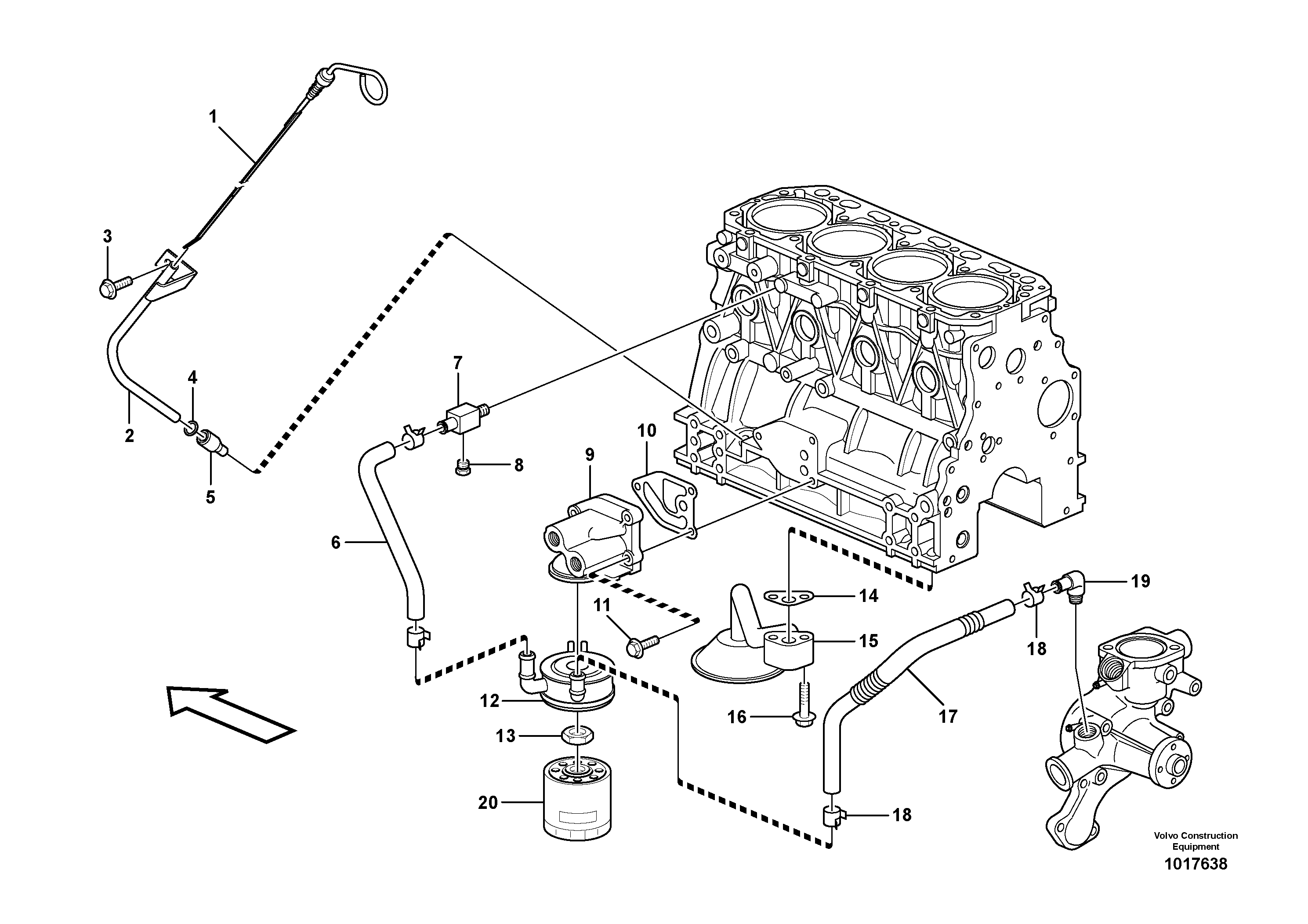 Схема запчастей Volvo MC60B - 34844 Система масляной смазки MC60B S/N 71000 -