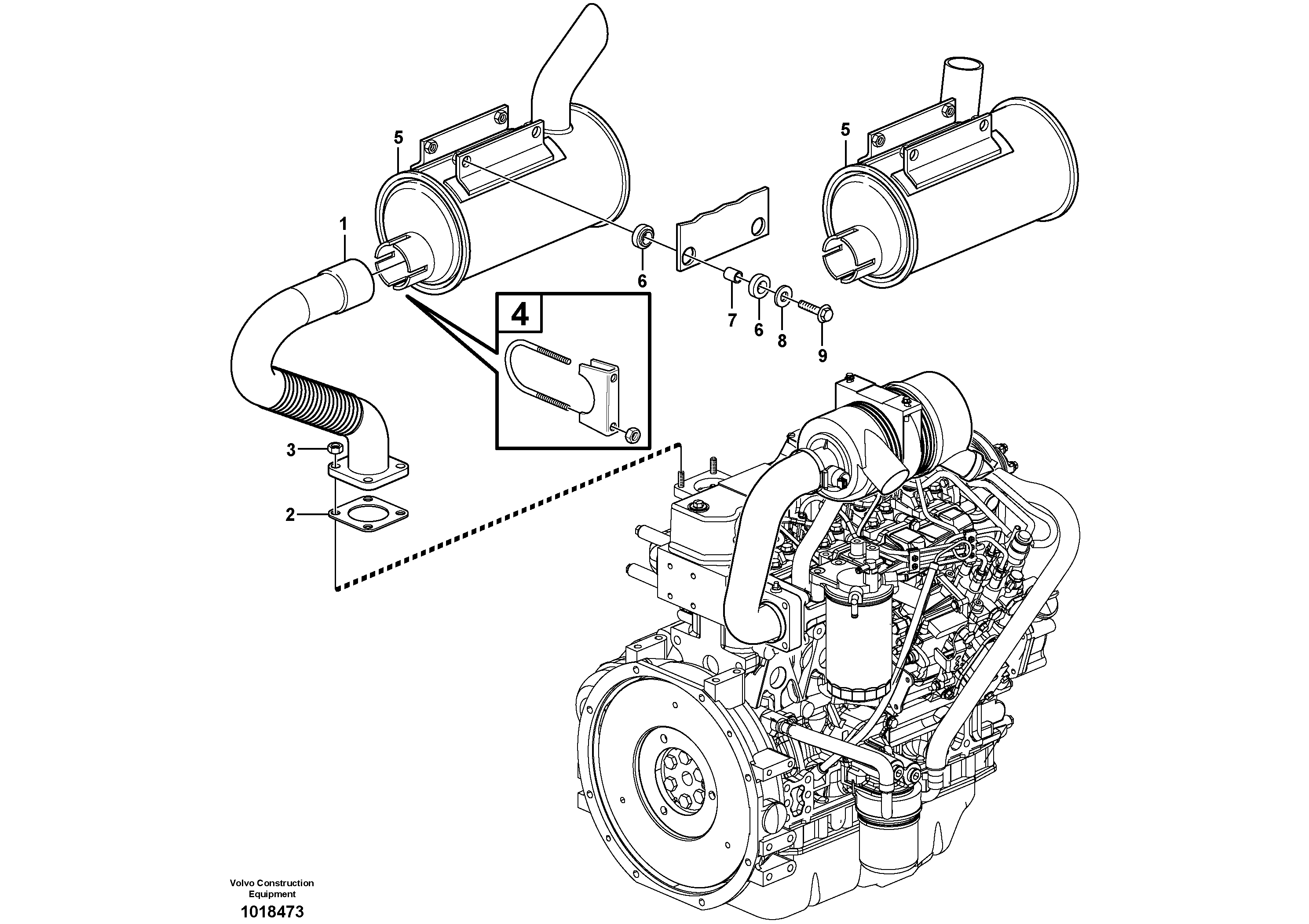 Схема запчастей Volvo MC60B - 52549 Выхлопная система MC60B